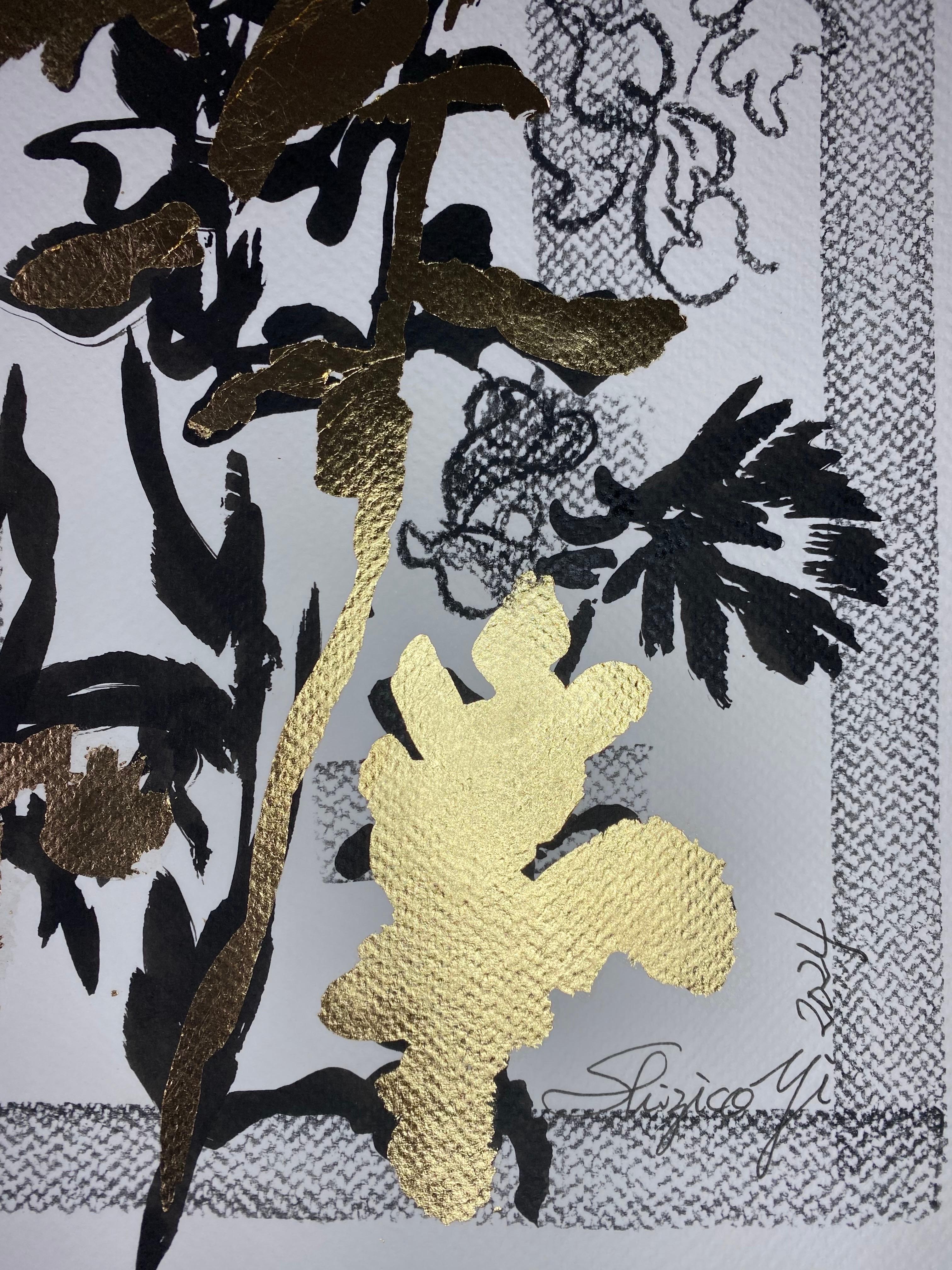 Disegno originale Time Series-Plein Air-Brit Awarded Artist-Ink, Gold LeafonPaper 4