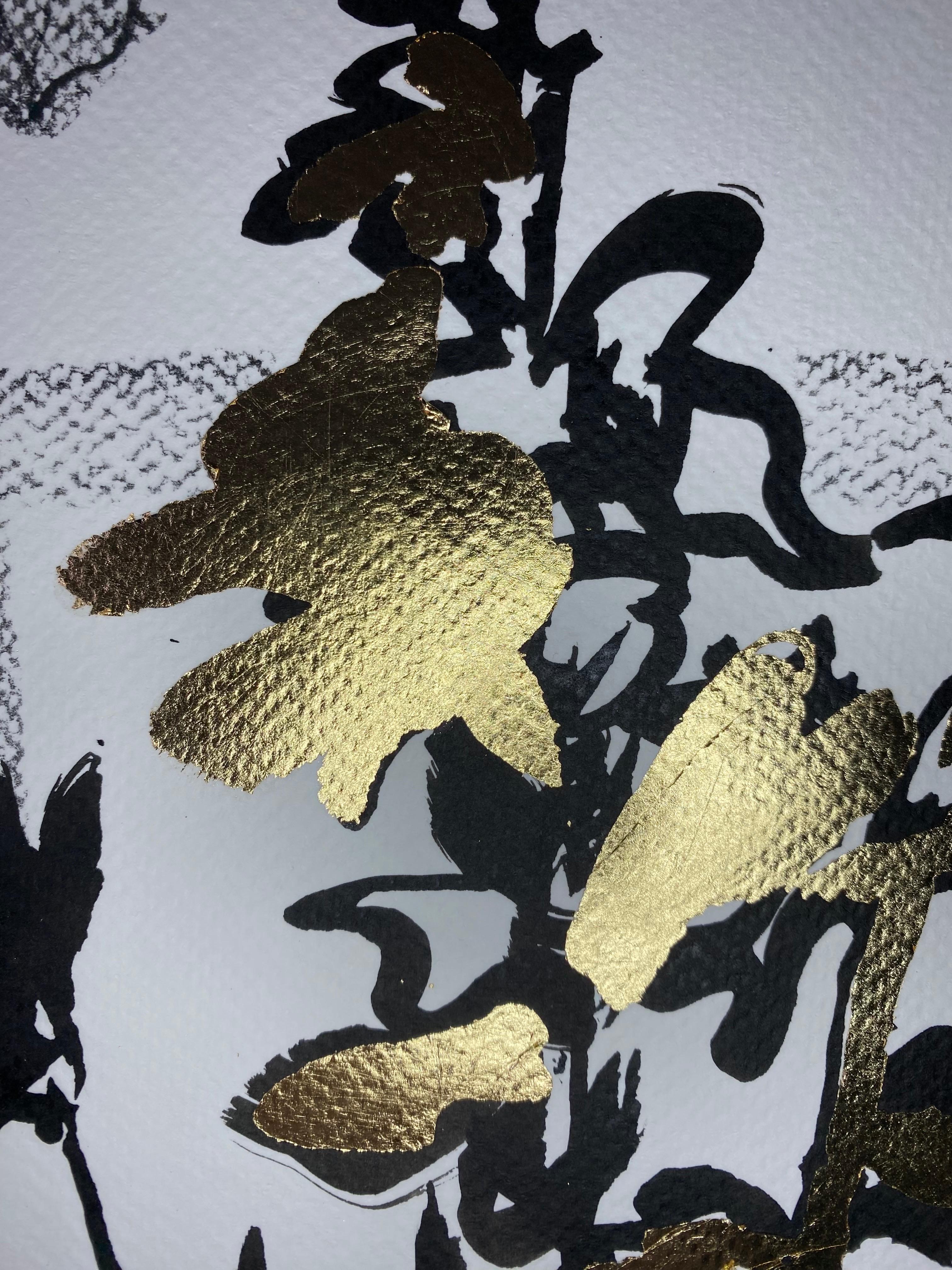 Disegno originale Time Series-Plein Air-Brit Awarded Artist-Ink, Gold LeafonPaper 9