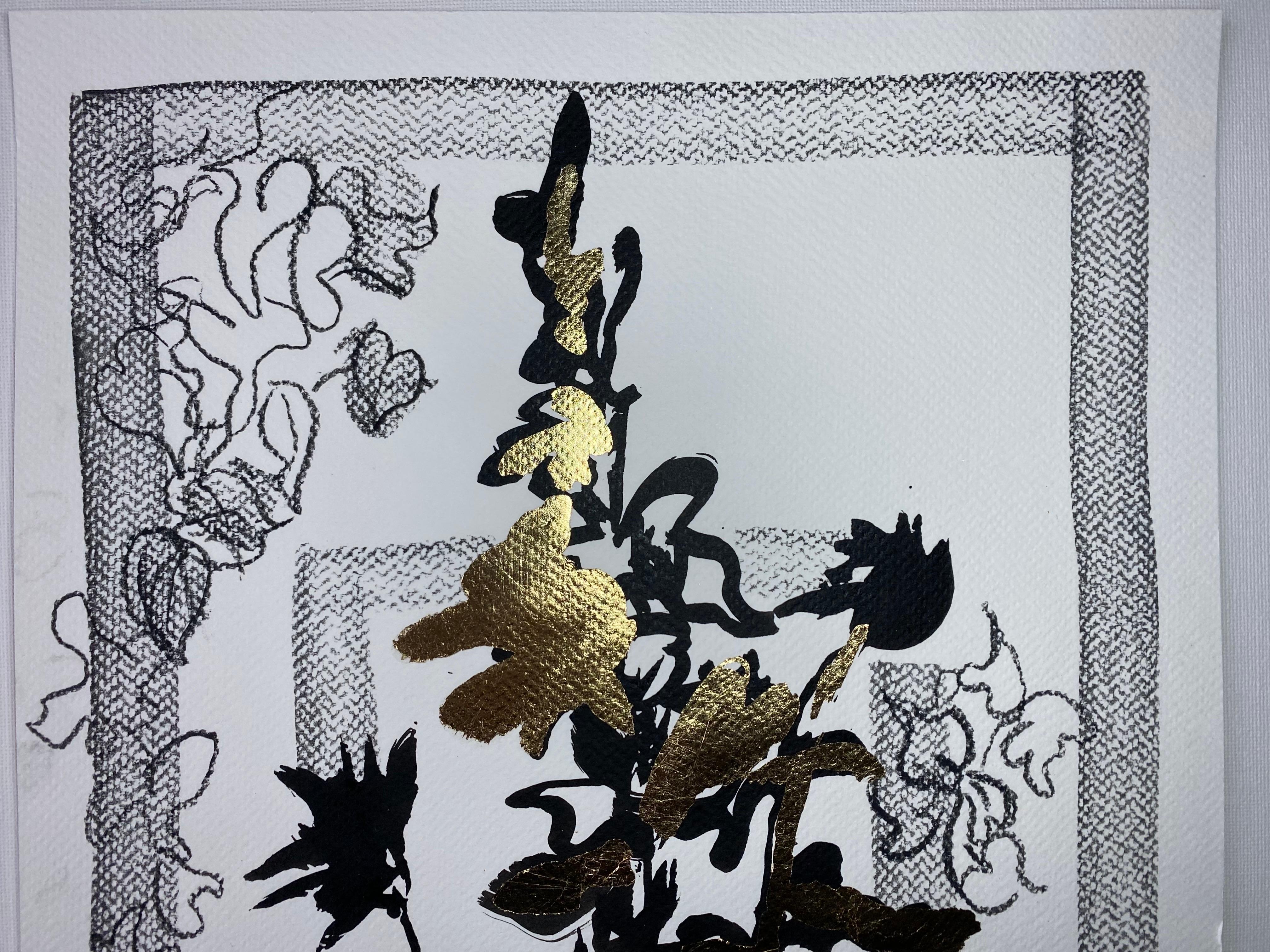 Disegno originale Time Series-Plein Air-Brit Awarded Artist-Ink, Gold LeafonPaper 12