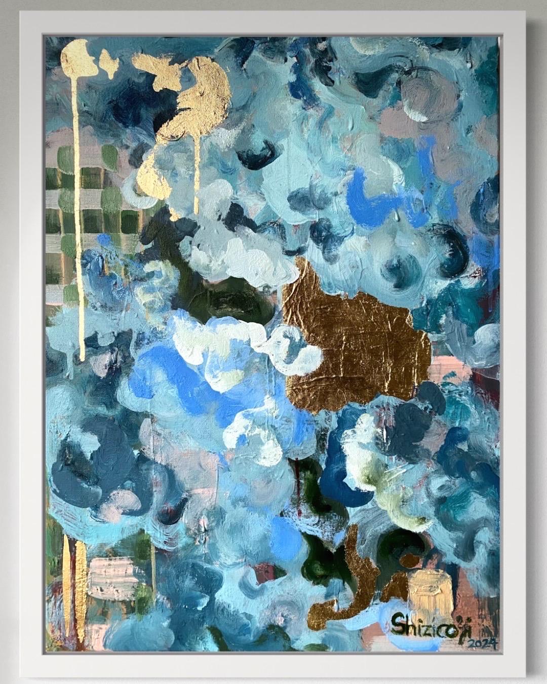 Originale - Sotto il cielo di Scozia - feat. Tartan-Brit Awarded Artist-Foglia d'oro-astratto - Painting Espressionismo astratto di Shizico Yi