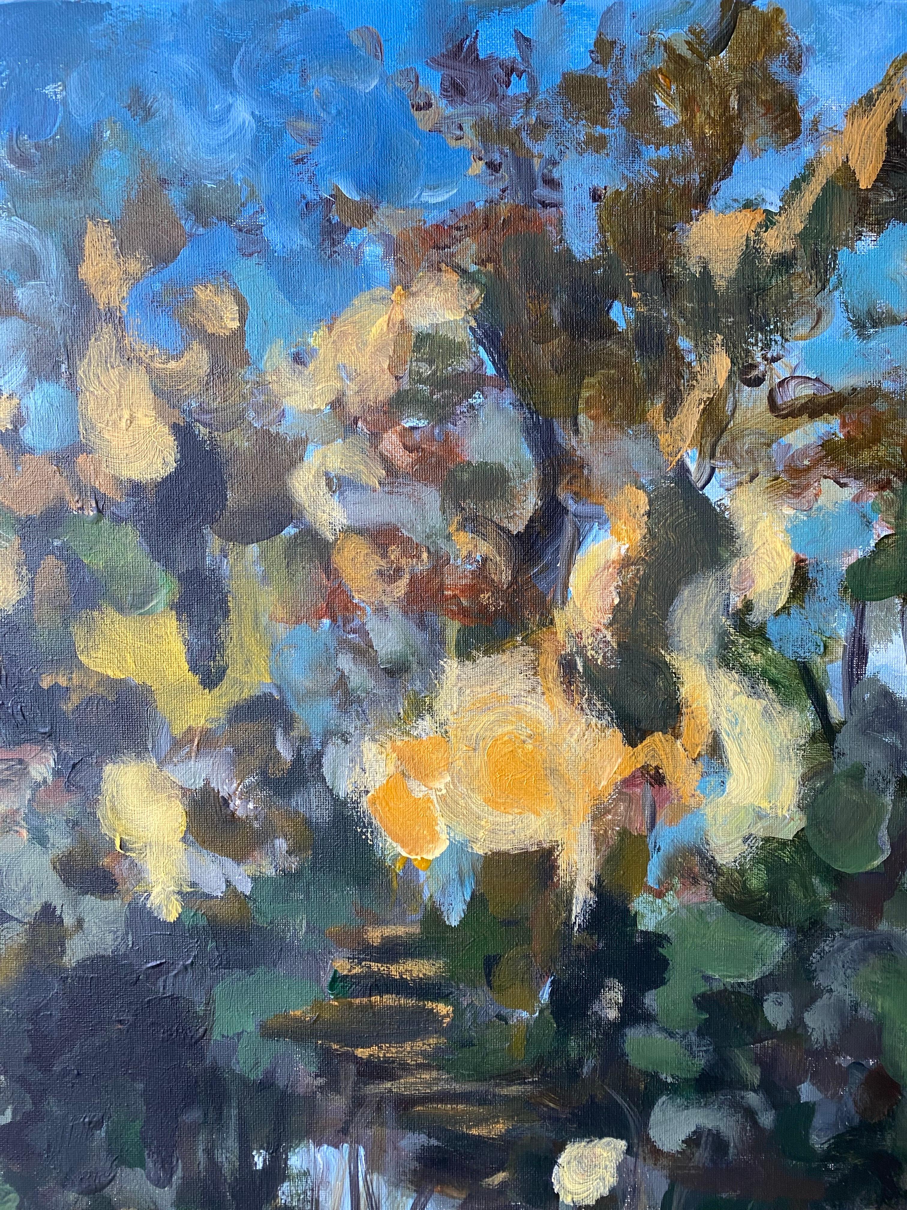 Original Herbstumarmung -plein air-British Awarded Artist-Expressionist-Abstract im Angebot 1