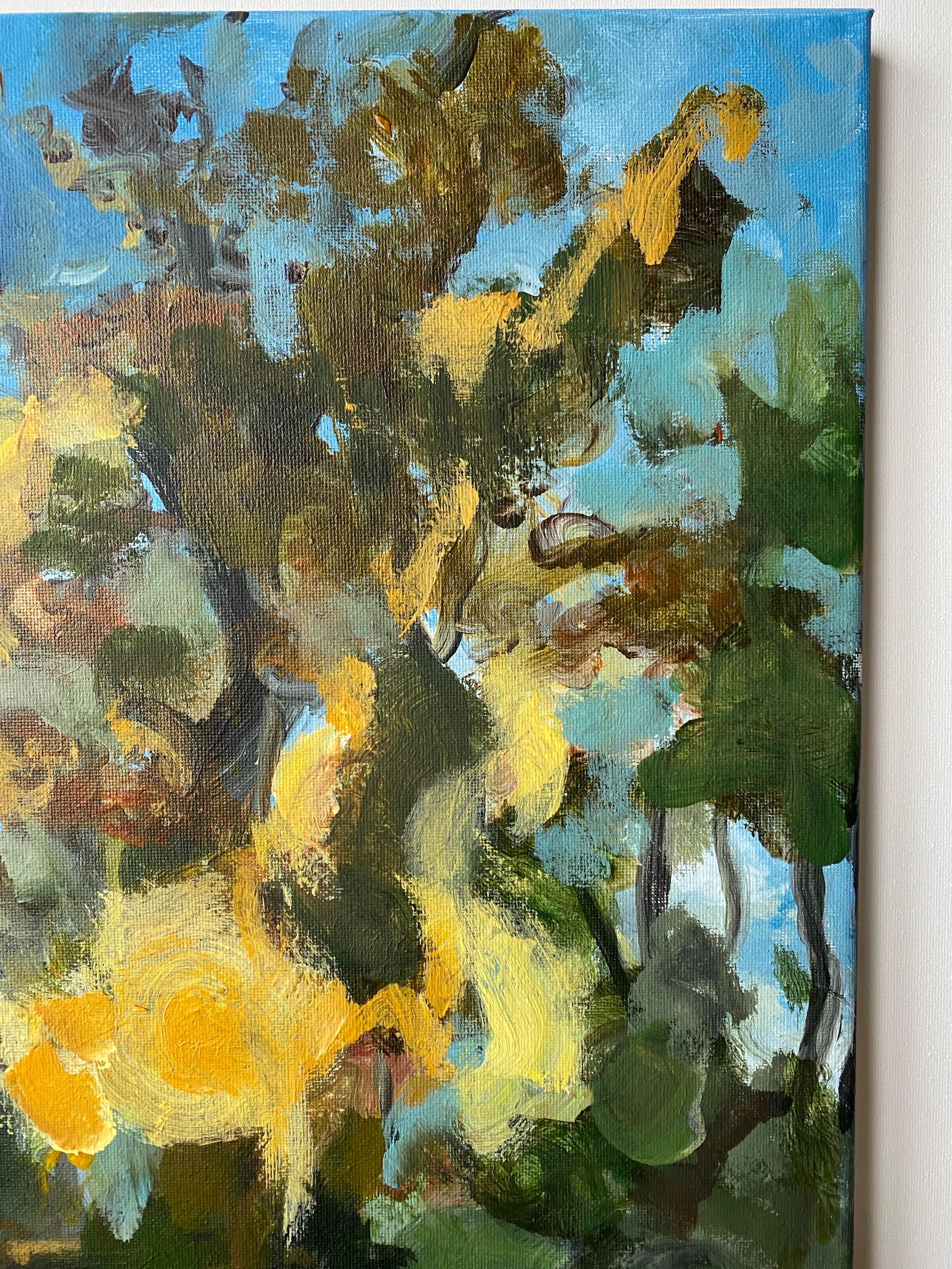 Original Herbstumarmung -plein air-British Awarded Artist-Expressionist-Abstract im Angebot 2