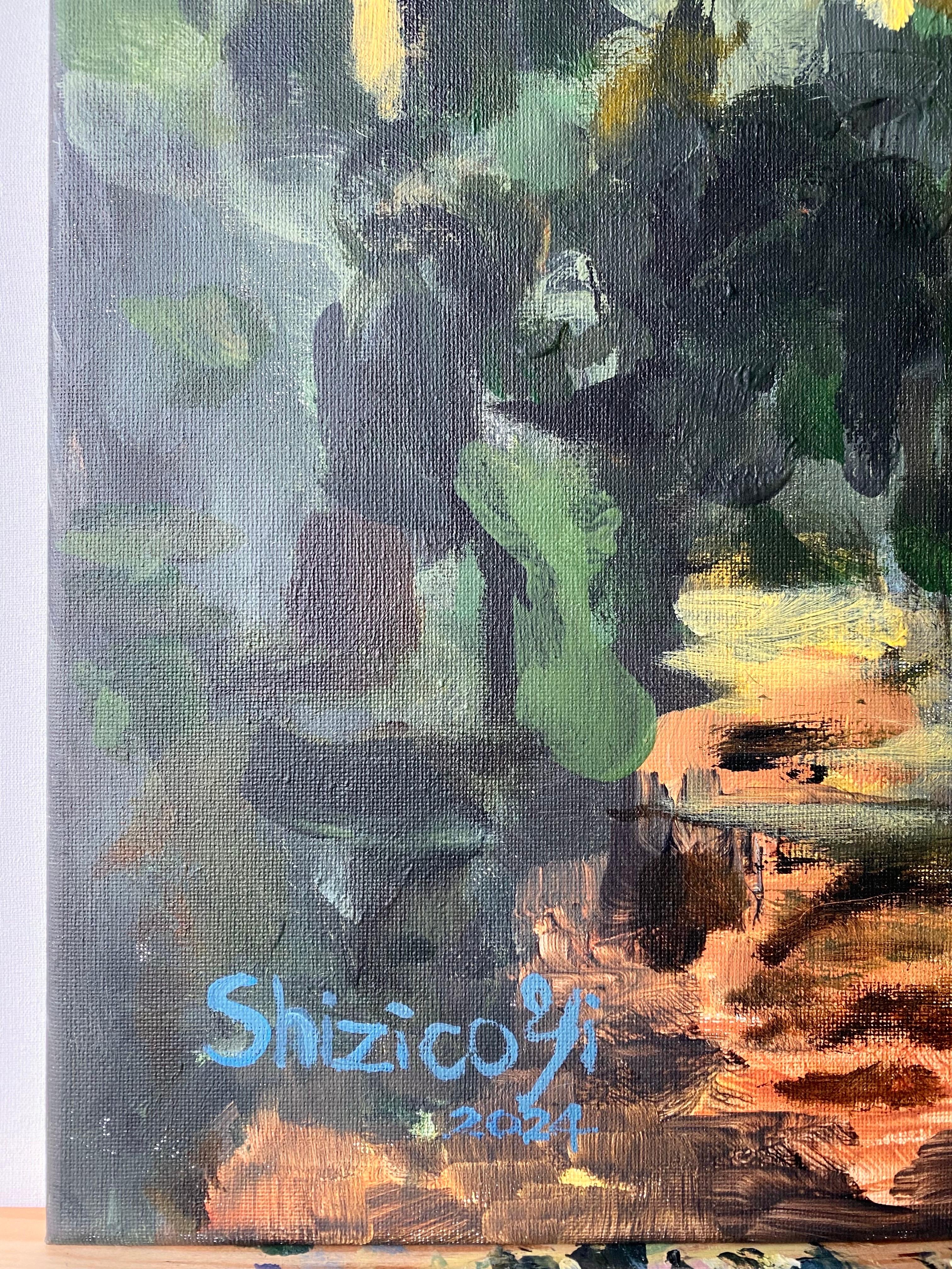 Original Herbstumarmung -plein air-British Awarded Artist-Expressionist-Abstract im Angebot 3