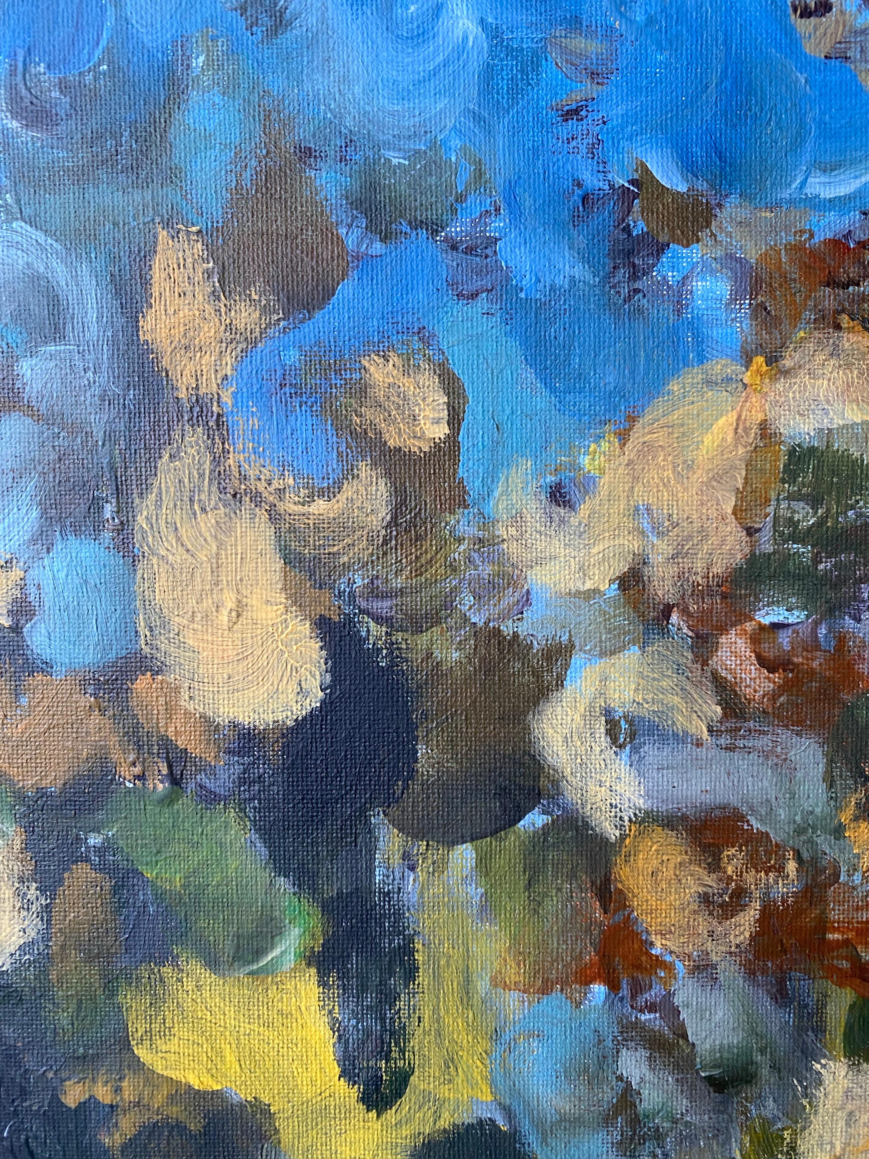 Original Herbstumarmung -plein air-British Awarded Artist-Expressionist-Abstract im Angebot 10