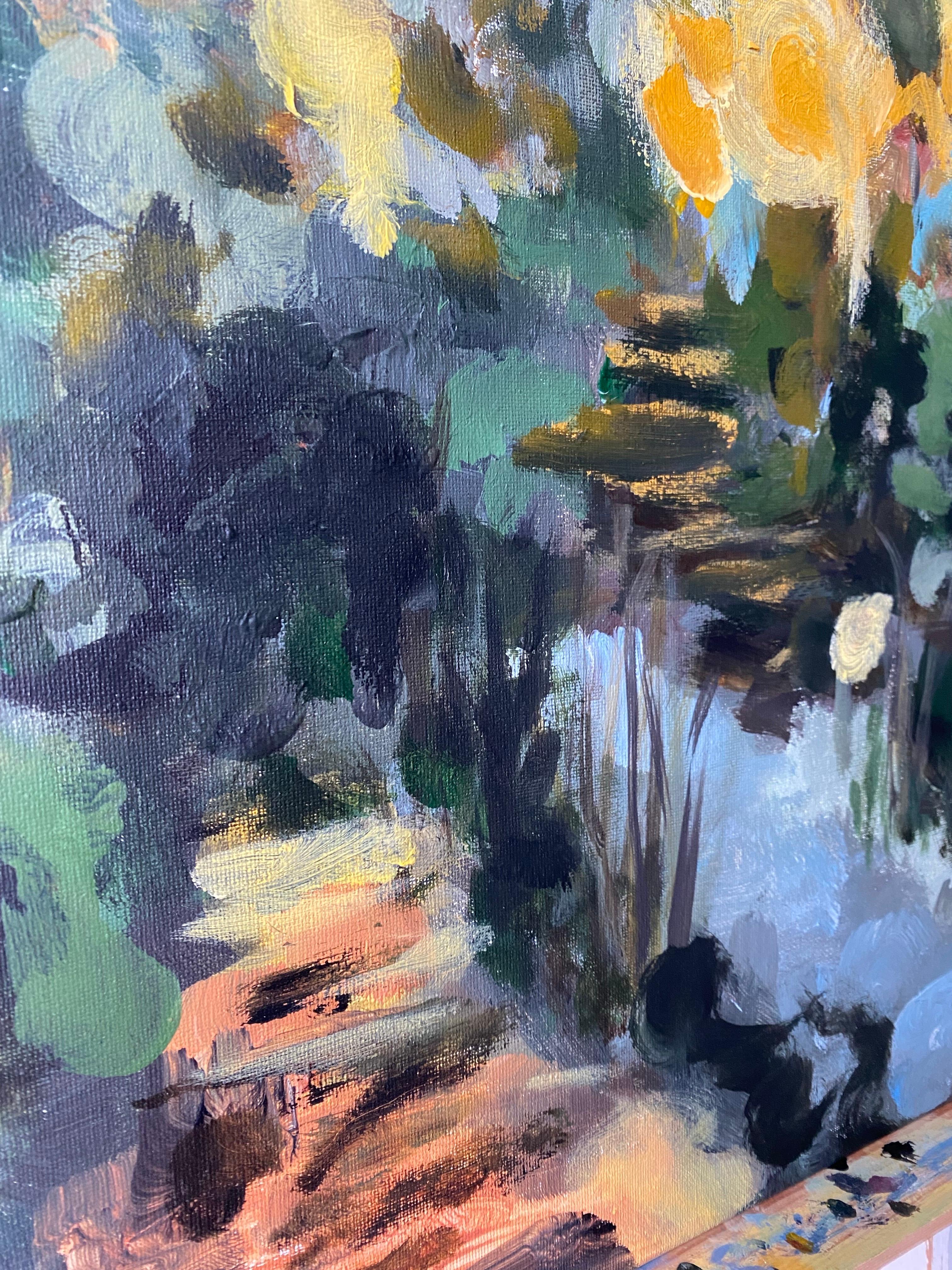 Original Herbstumarmung -plein air-British Awarded Artist-Expressionist-Abstract im Angebot 11