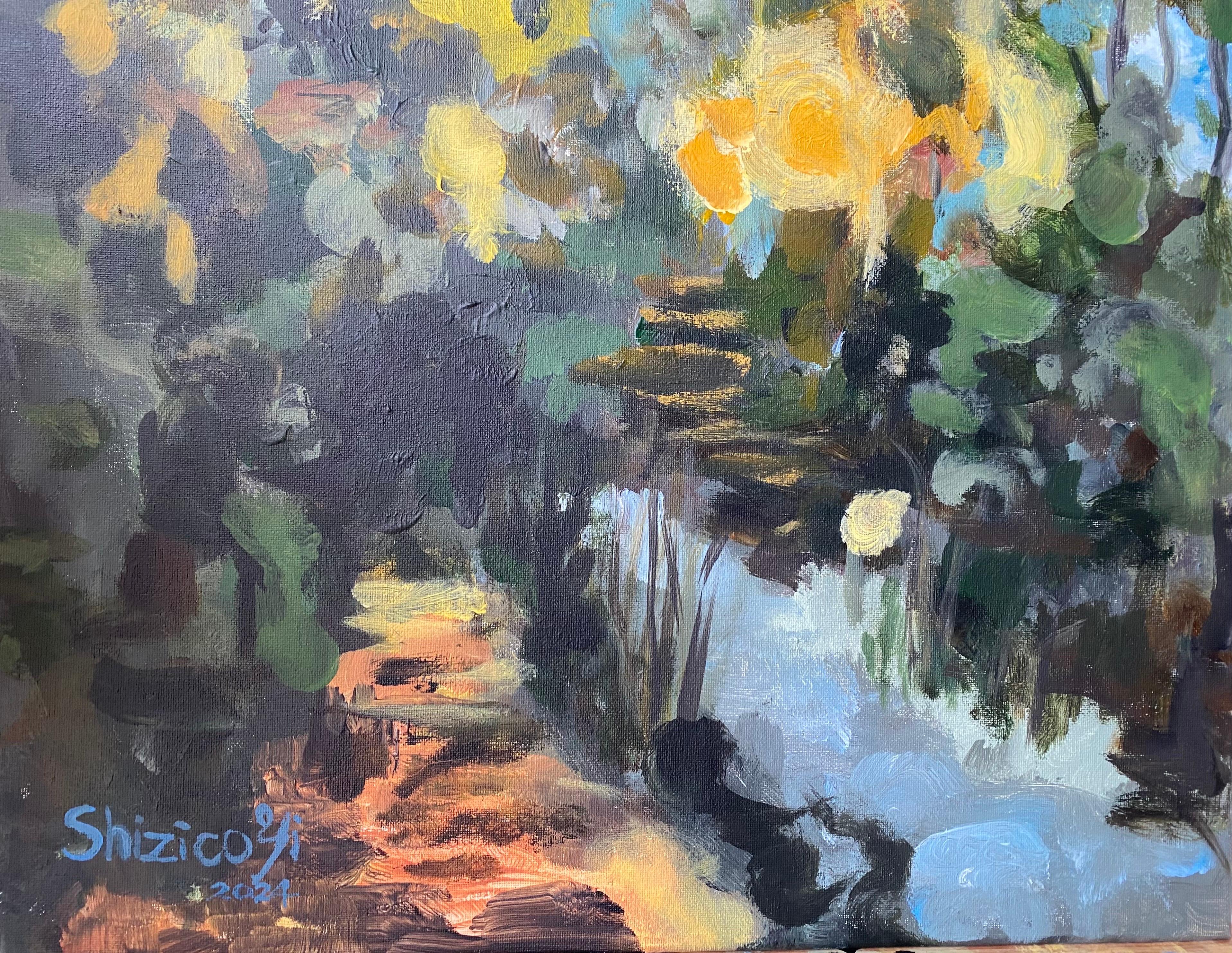 Original Herbstumarmung -plein air-British Awarded Artist-Expressionist-Abstract im Angebot 15