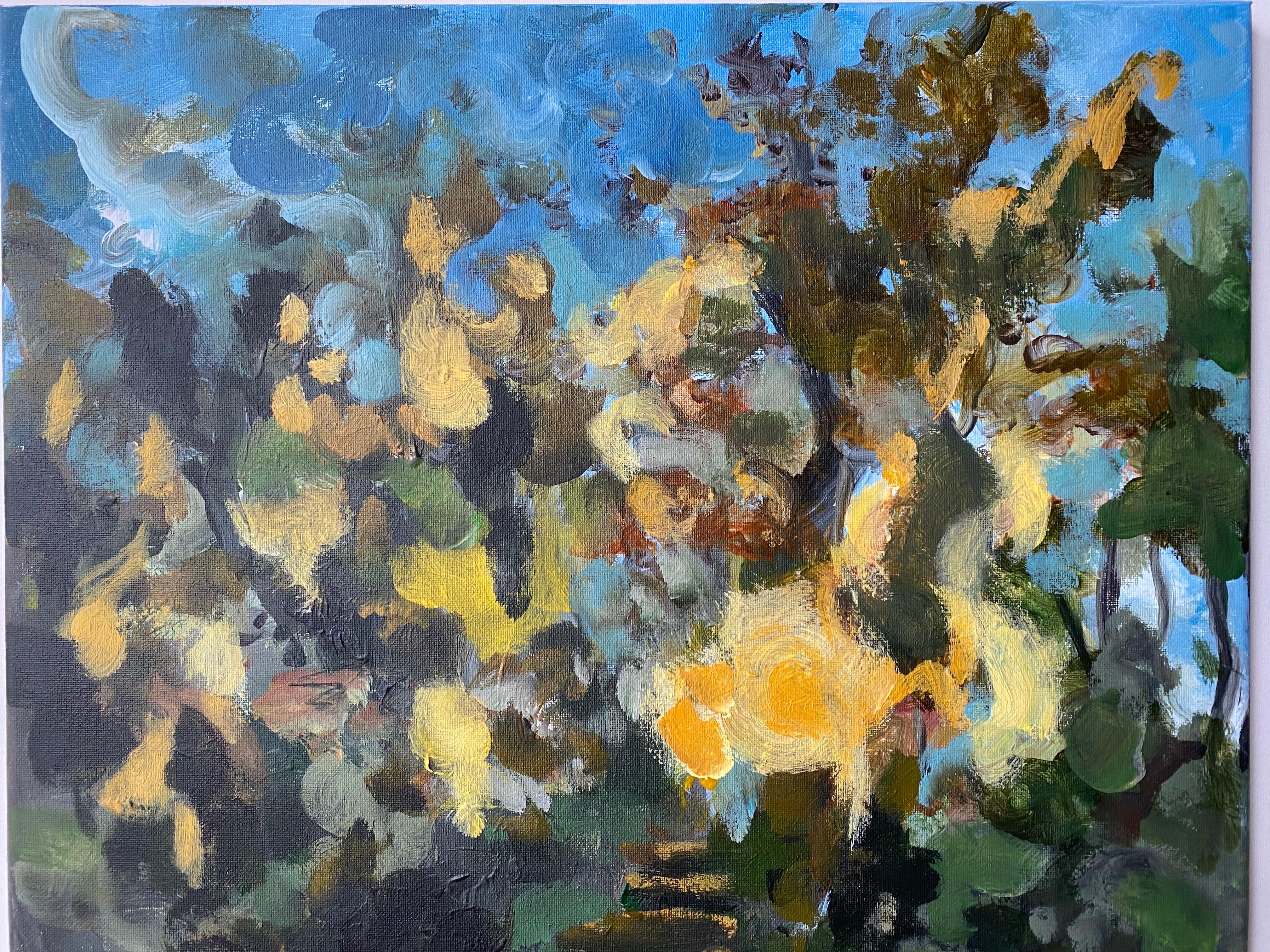 Original Herbstumarmung -plein air-British Awarded Artist-Expressionist-Abstract im Angebot 14