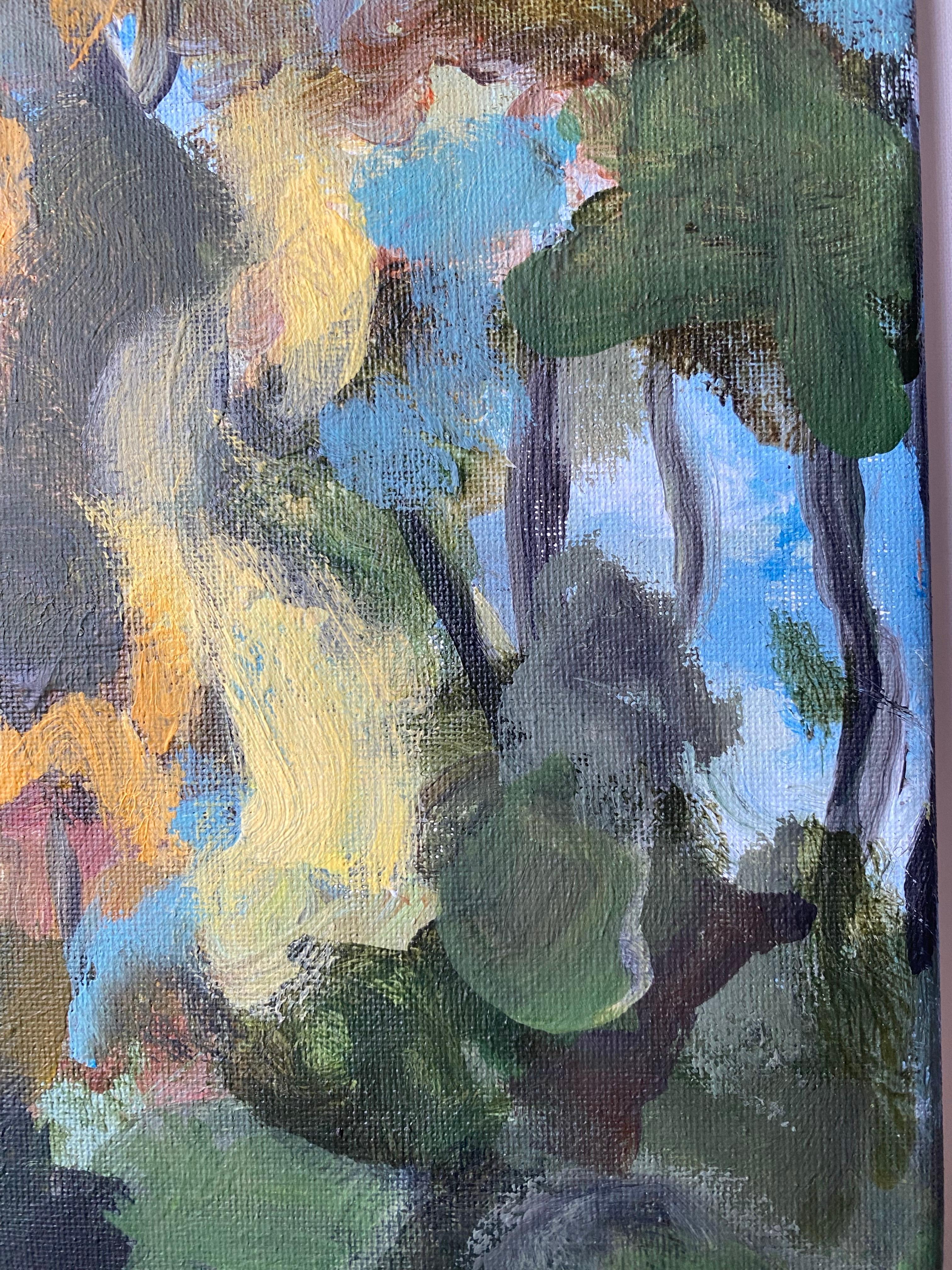 Original Herbstumarmung -plein air-British Awarded Artist-Expressionist-Abstract im Angebot 12