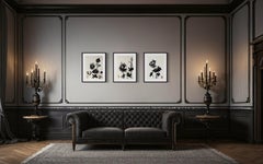 Original Triptych-Nostalgia-Dahlias-Plein Air-Brit Awarded Artist-Ink on papers