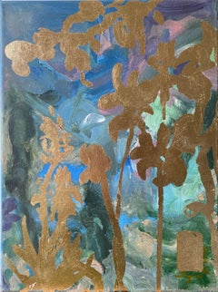 Paesaggio Memories VI-Originale-astratto-espressione-oro-Artista britannico premiato
