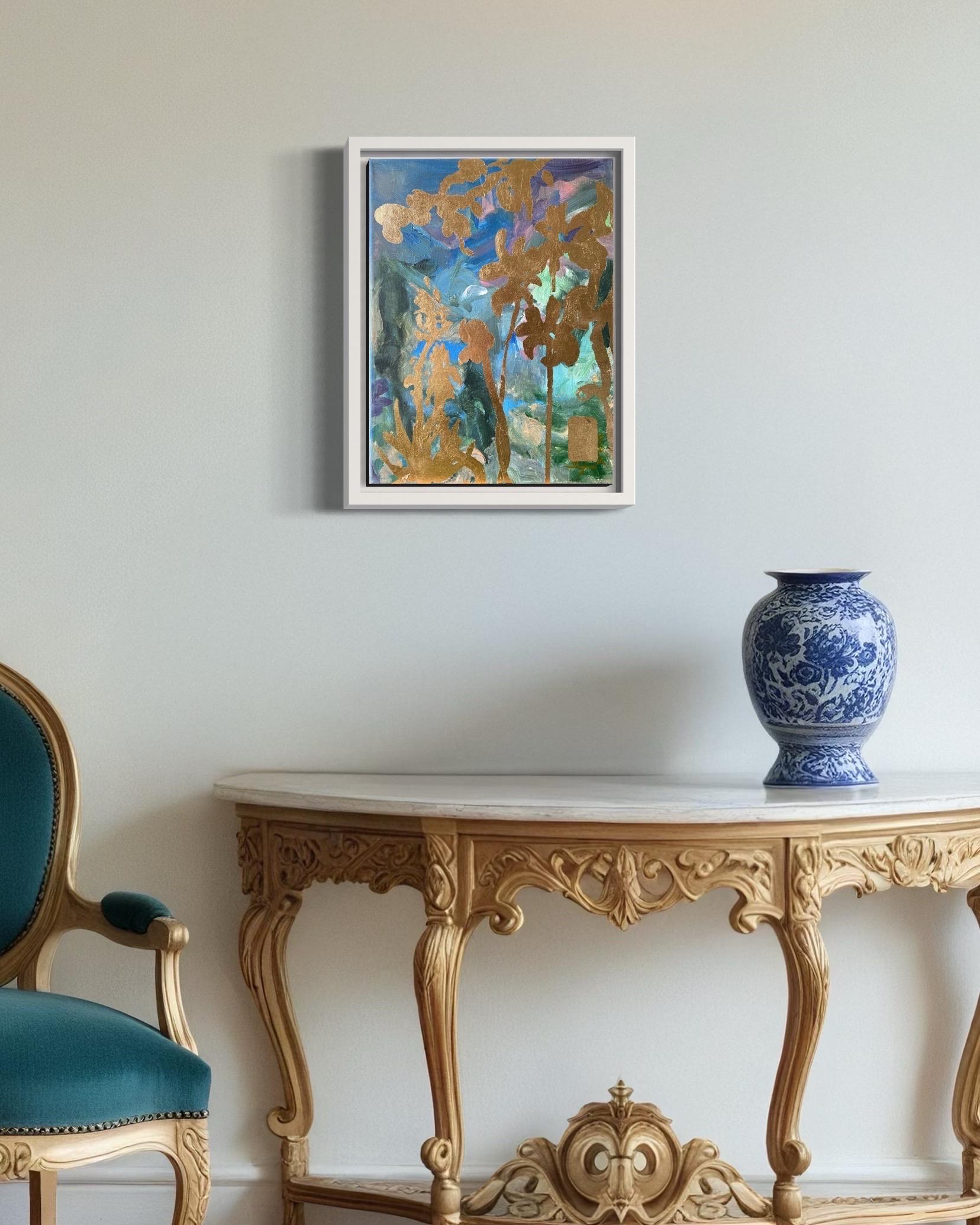 Paesaggio Memories VI-Originale-astratto-espressione-oro-Artista britannico premiato - Painting di Shizico Yi