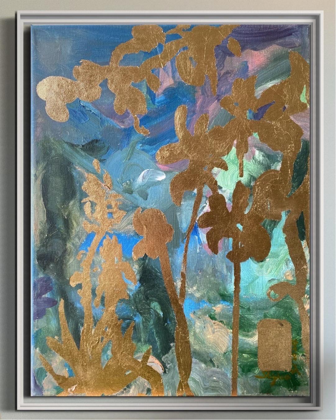 Paesaggio Memories VI-Originale-astratto-espressione-oro-Artista britannico premiato - Painting Espressionismo astratto di Shizico Yi