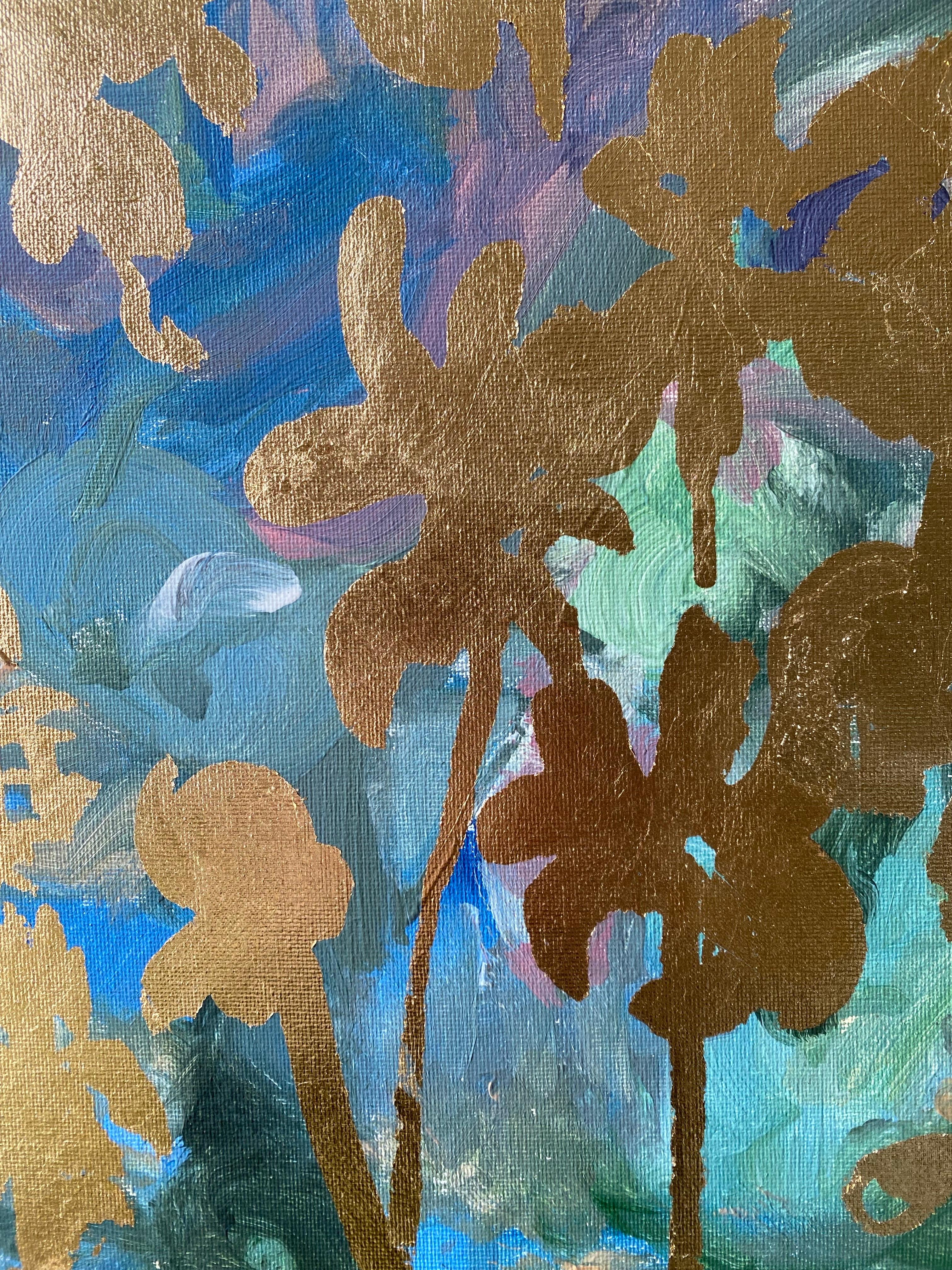 Paesaggio Memories VI-Originale-astratto-espressione-oro-Artista britannico premiato 2