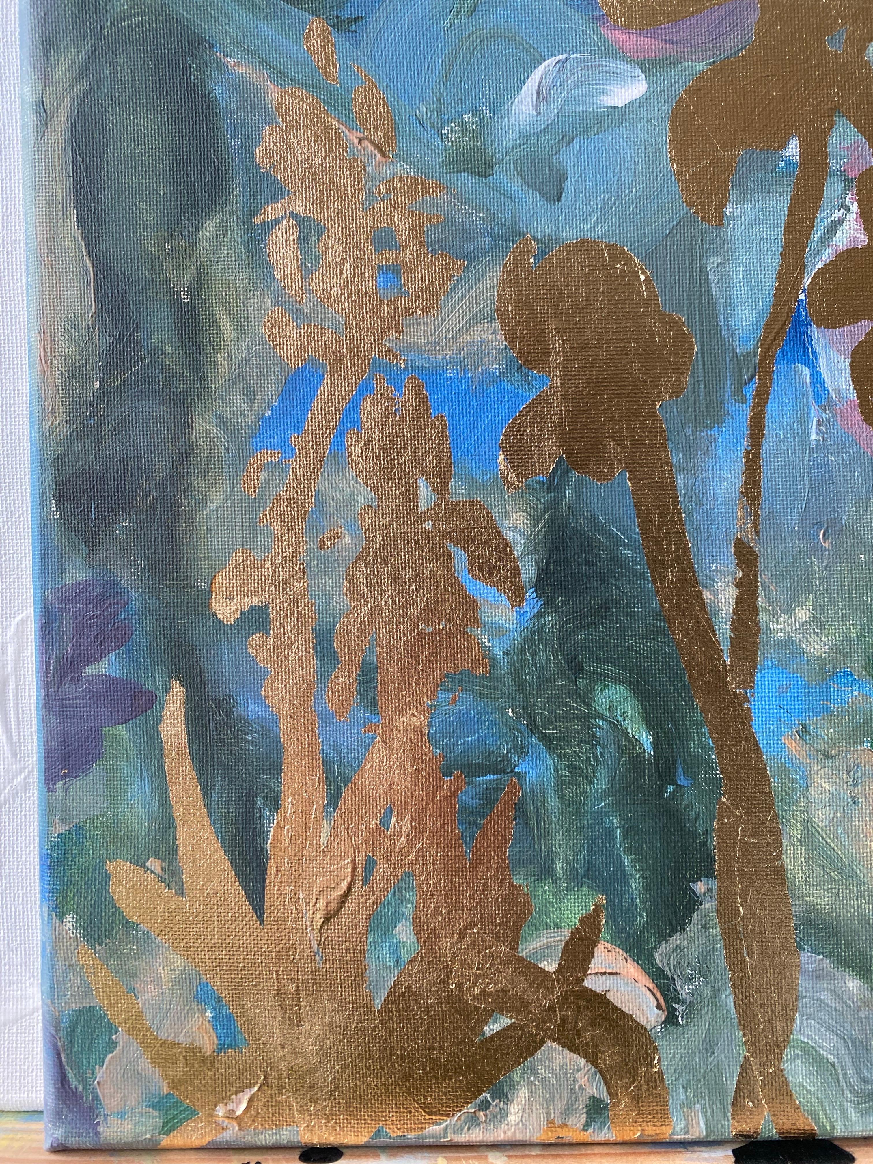 Paesaggio Memories VI-Originale-astratto-espressione-oro-Artista britannico premiato 1