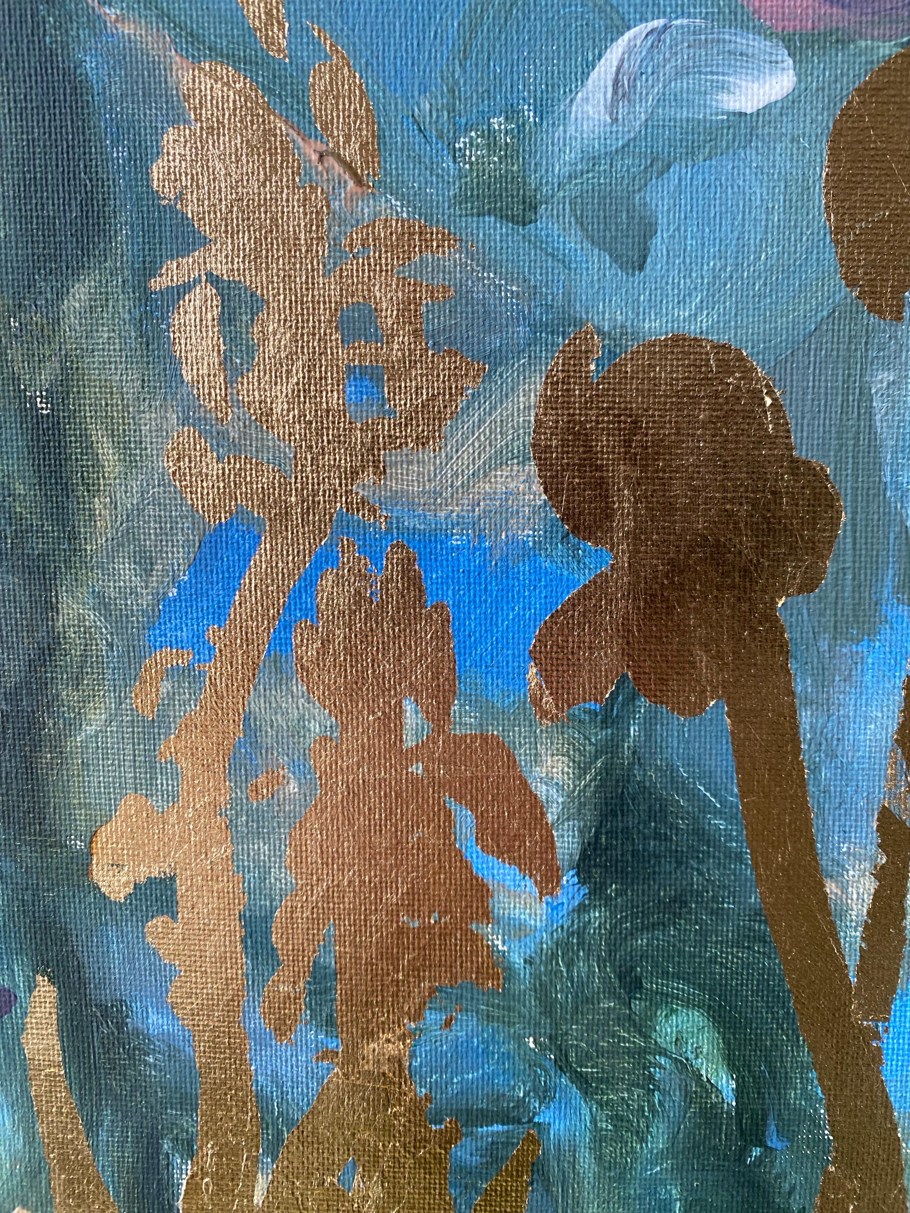 Paesaggio Memories VI-Originale-astratto-espressione-oro-Artista britannico premiato 4