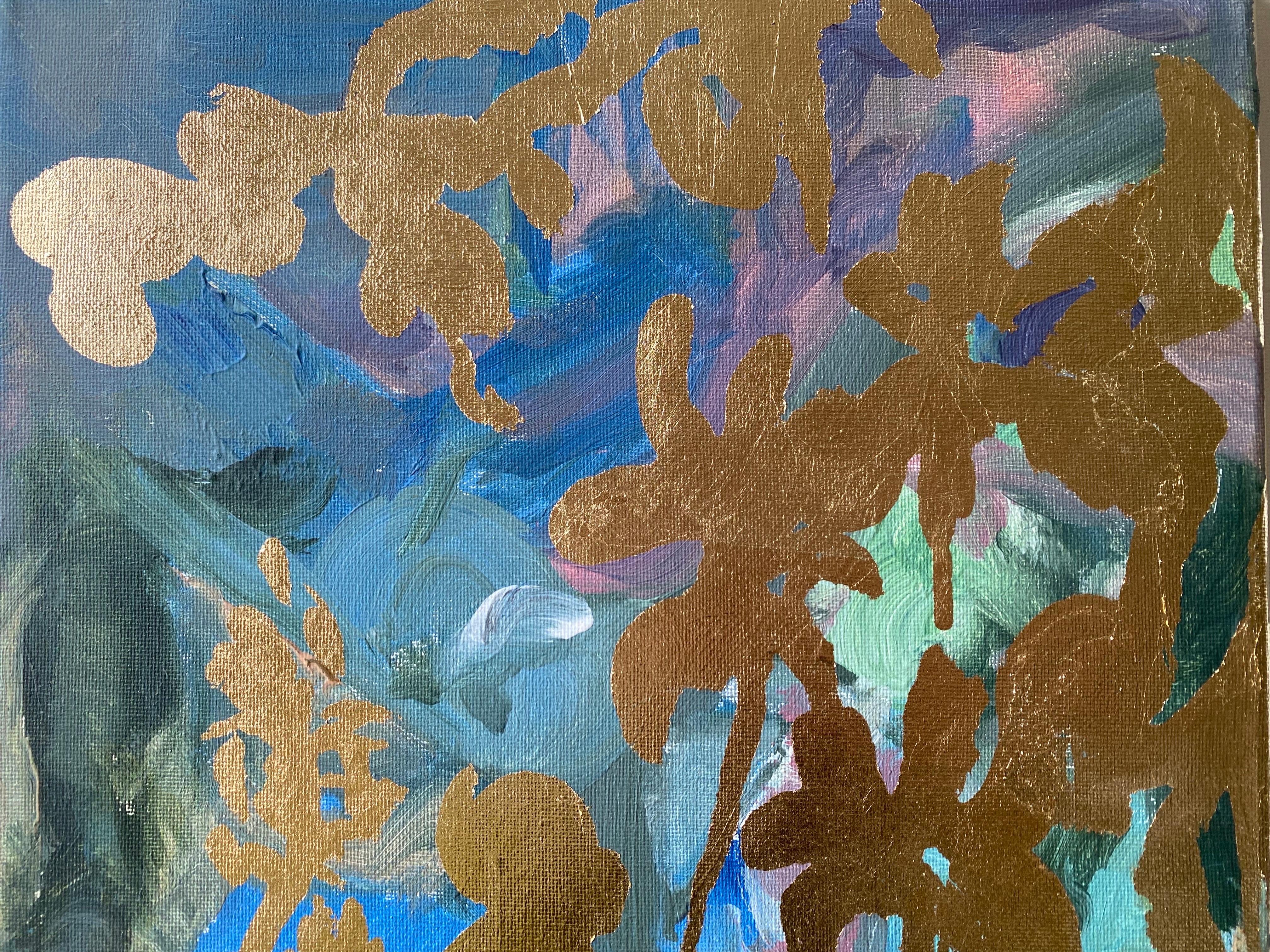 Paesaggio Memories VI-Originale-astratto-espressione-oro-Artista britannico premiato 8