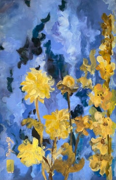 Large Hand-Painted Artist Proof-unique-Night Summer Bloom-British AwardedArtist