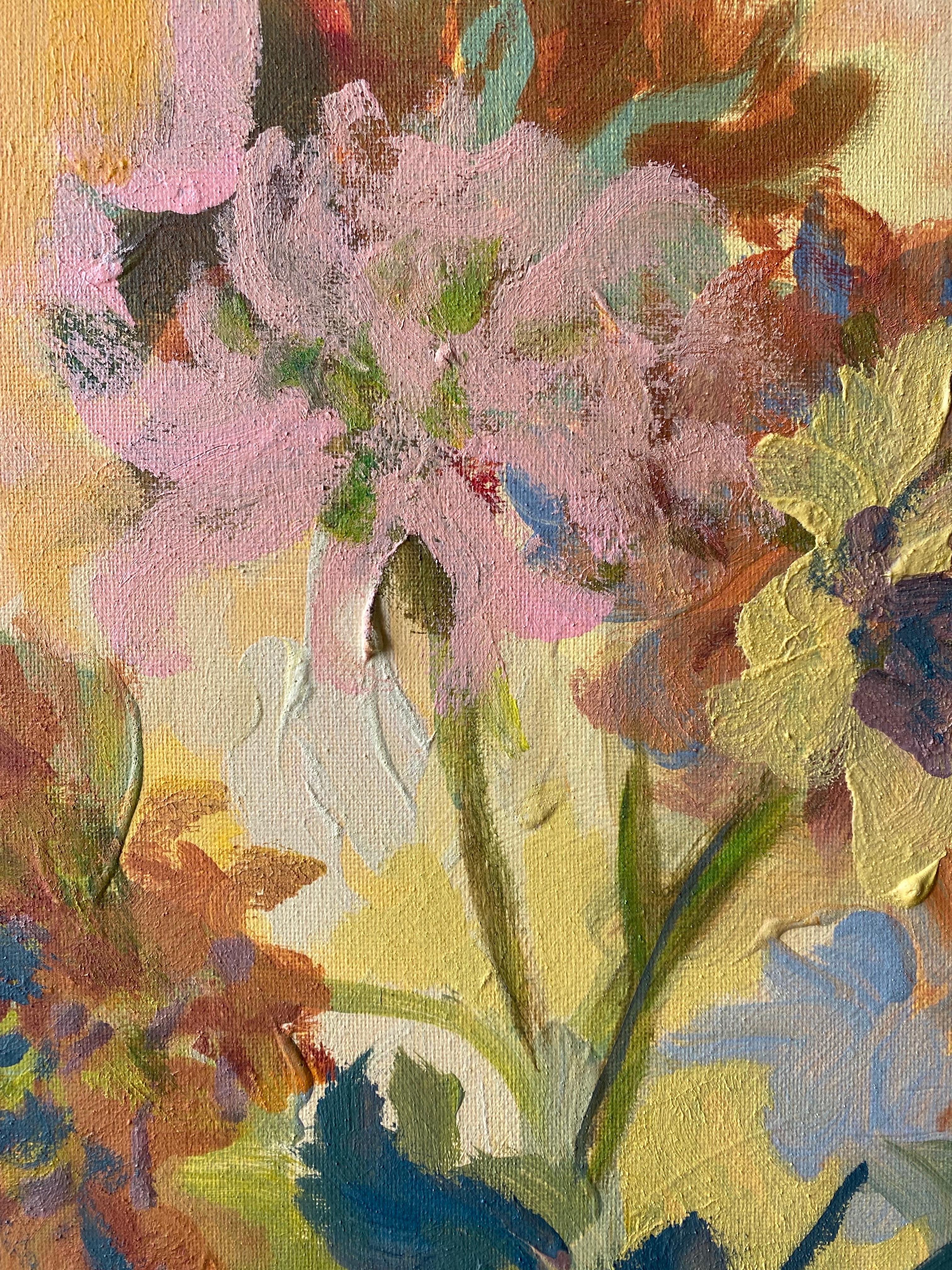 Edición limitada#1 Dalias-Artista premiado en Gran Bretaña-pintado a mano-destacado sobre Aluminiu - Print de Shizico Yi
