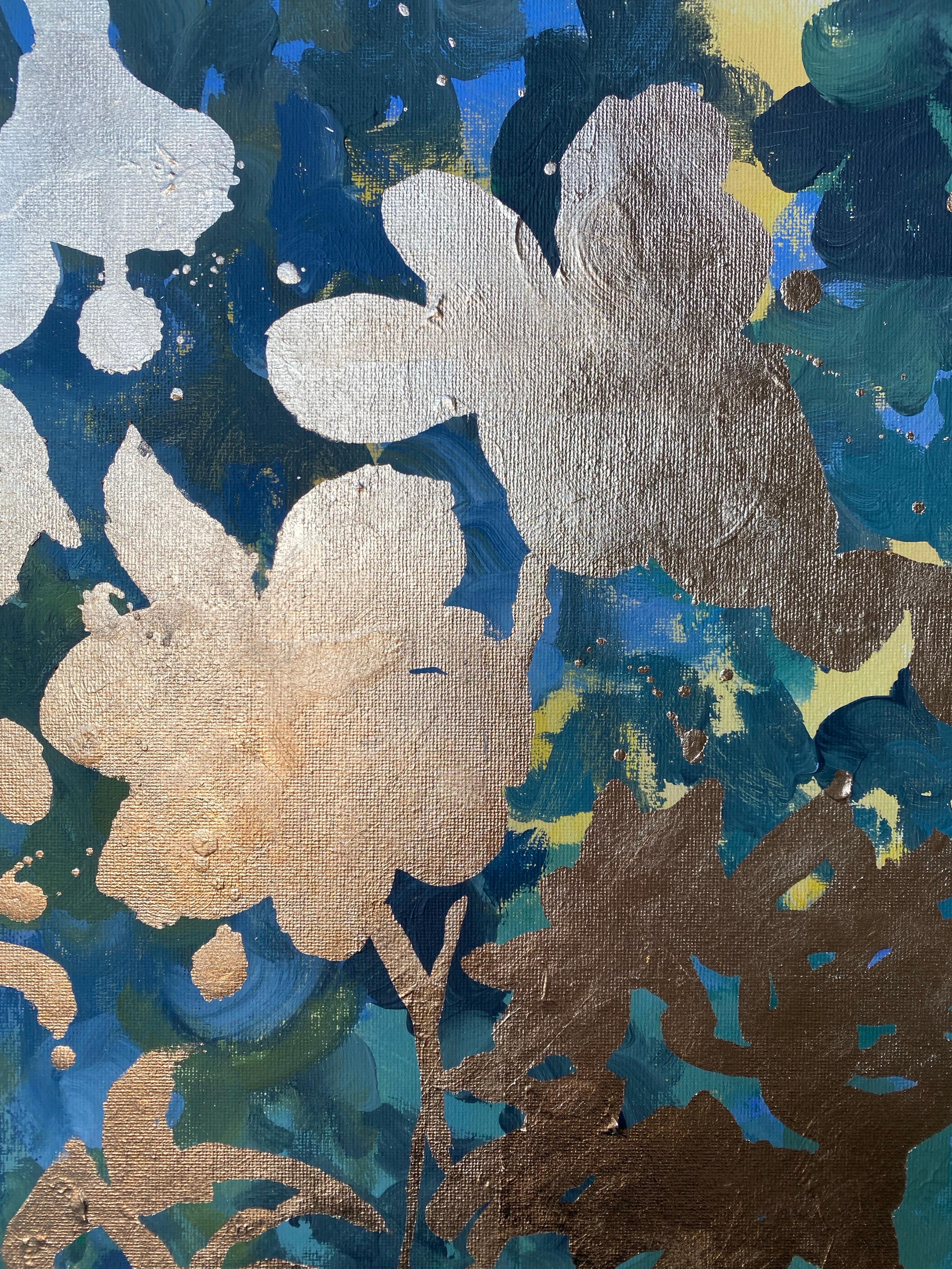 Diptyque d'origine - Mémoires de paysage - Artiste britannique primé - Feuille d'or et huile en vente 6