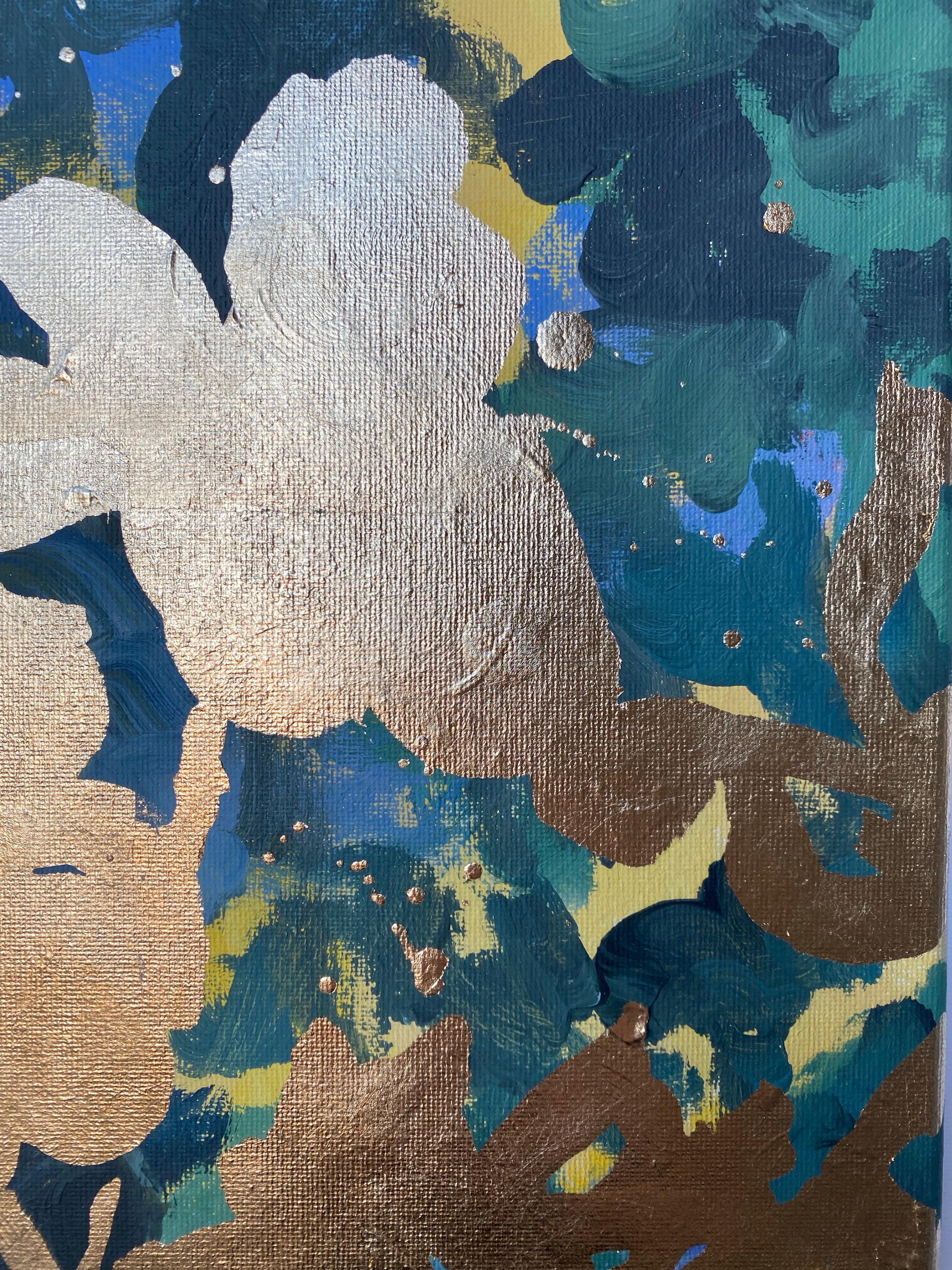 Diptyque d'origine - Mémoires de paysage - Artiste britannique primé - Feuille d'or et huile en vente 8