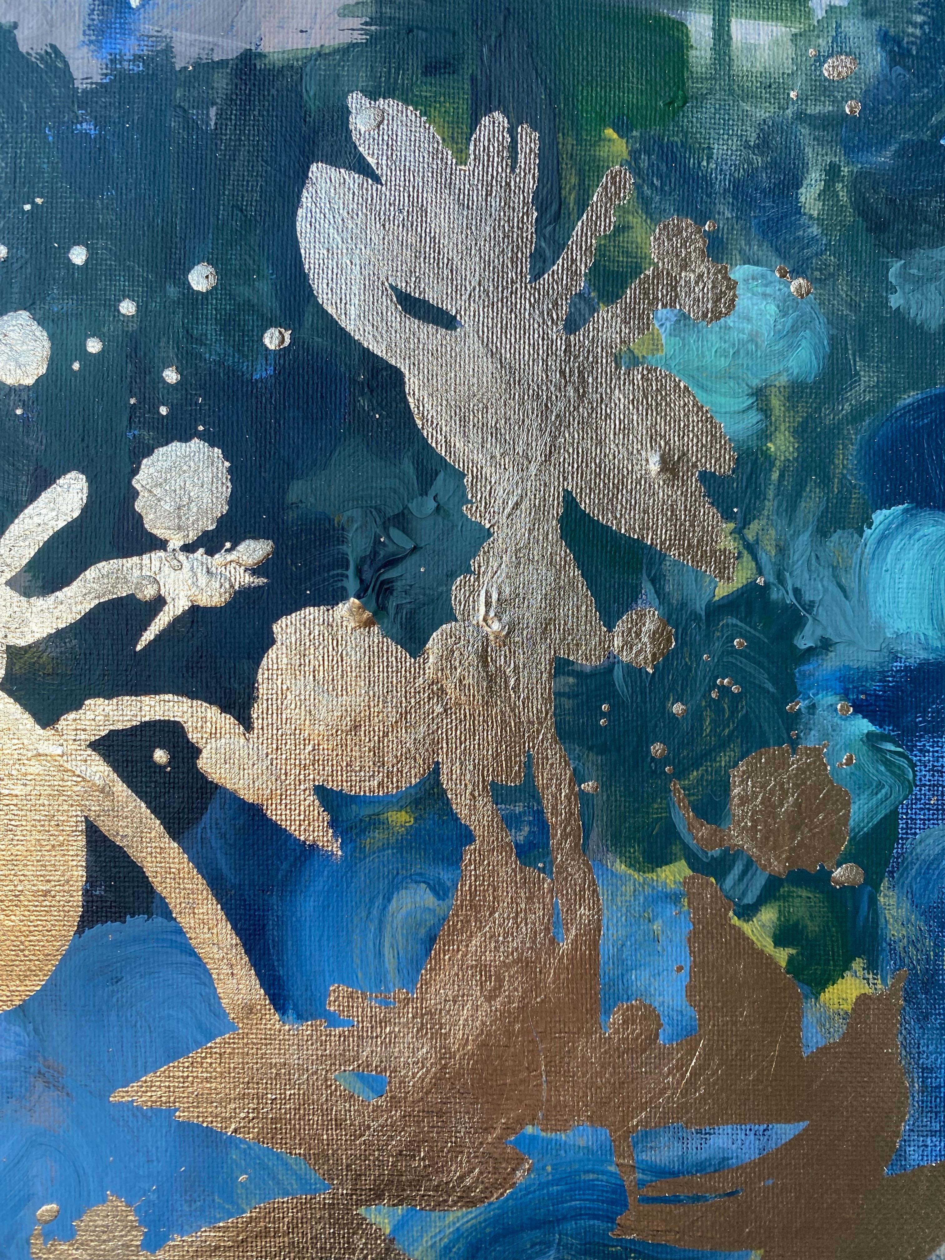 Diptyque d'origine - Mémoires de paysage - Artiste britannique primé - Feuille d'or et huile en vente 14