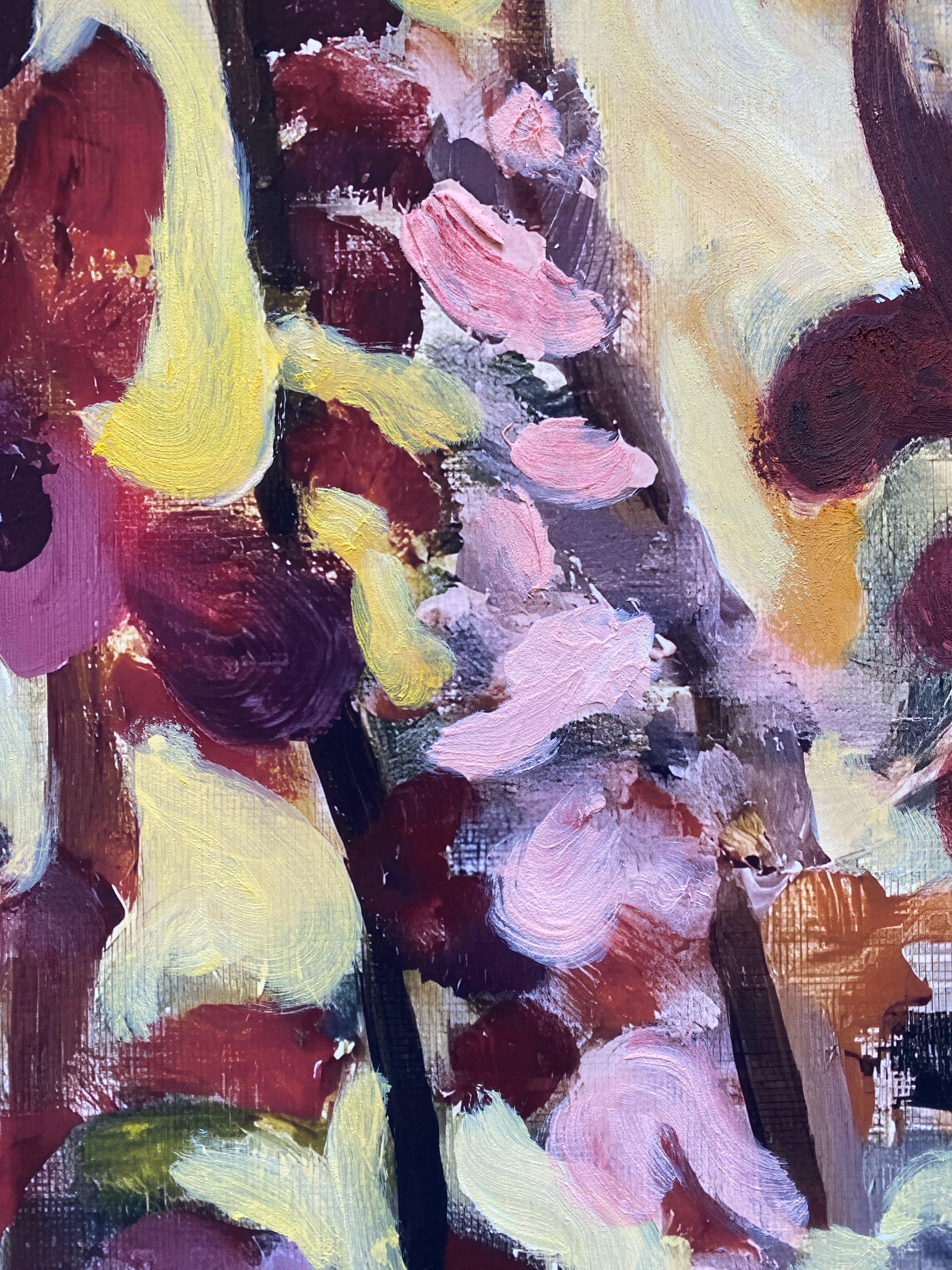 Hand Painted-X-Large-Gladiolus Glorious-British Awarded Artist-Limited Edition#6 - Abstract Impressionist Print by Shizico Yi