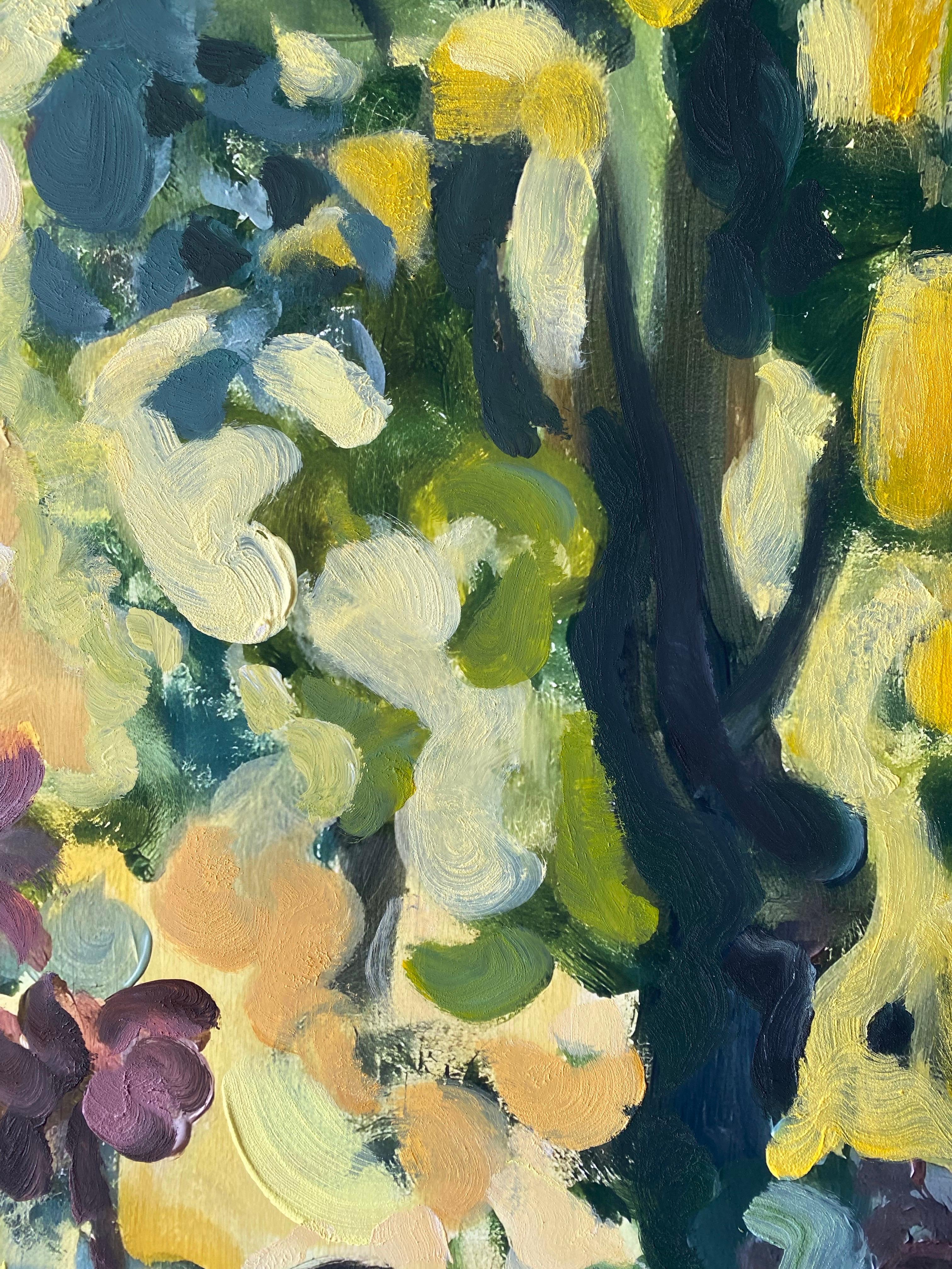 Hand-Painted Limited Edition #2-Lime Trees in Yellow-British Awarded Artist - Abstract Expressionist Painting by Shizico Yi