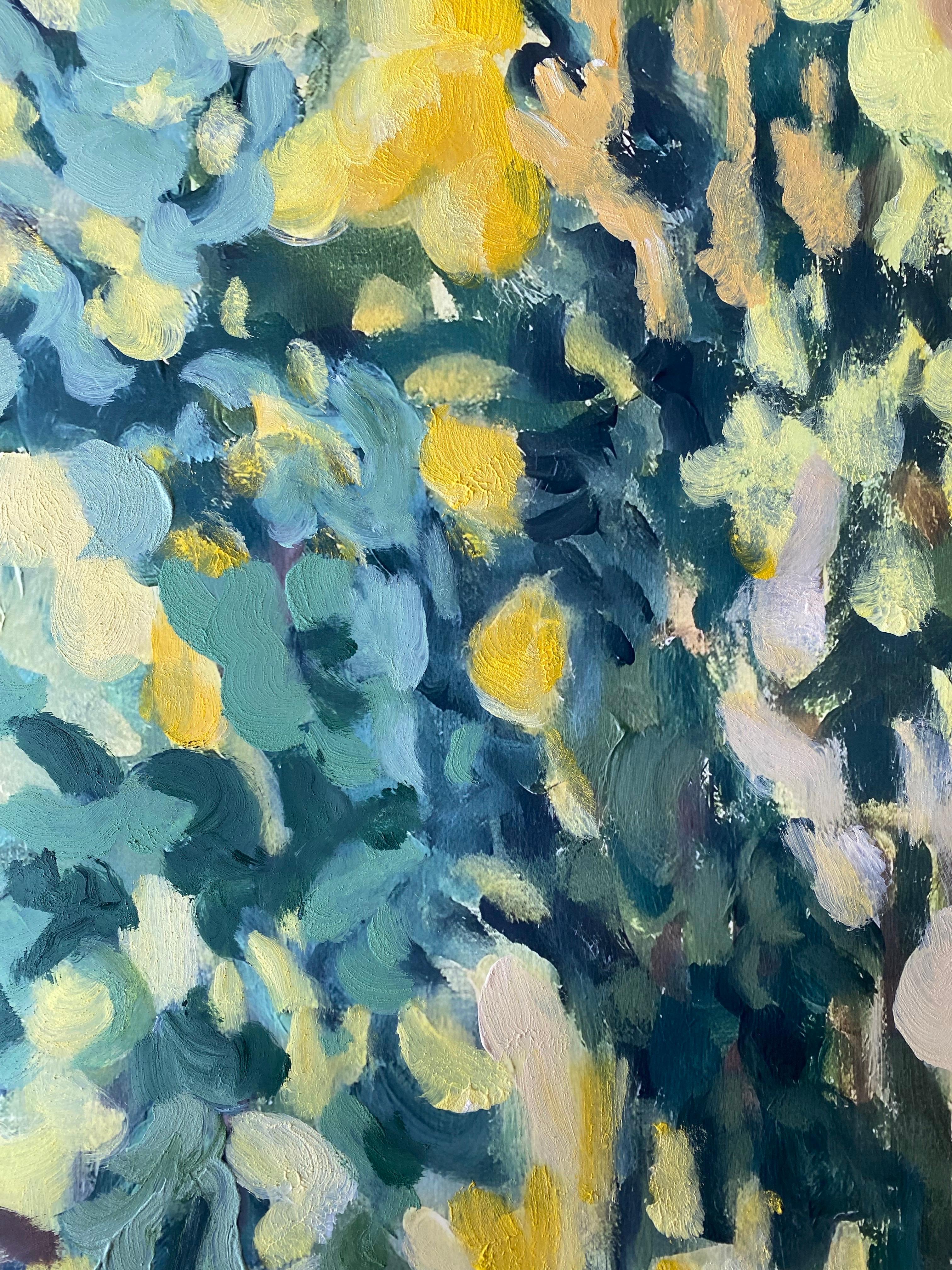 Hand-Painted Limited Edition #2-Lime Trees in Yellow-British Awarded Artist For Sale 5