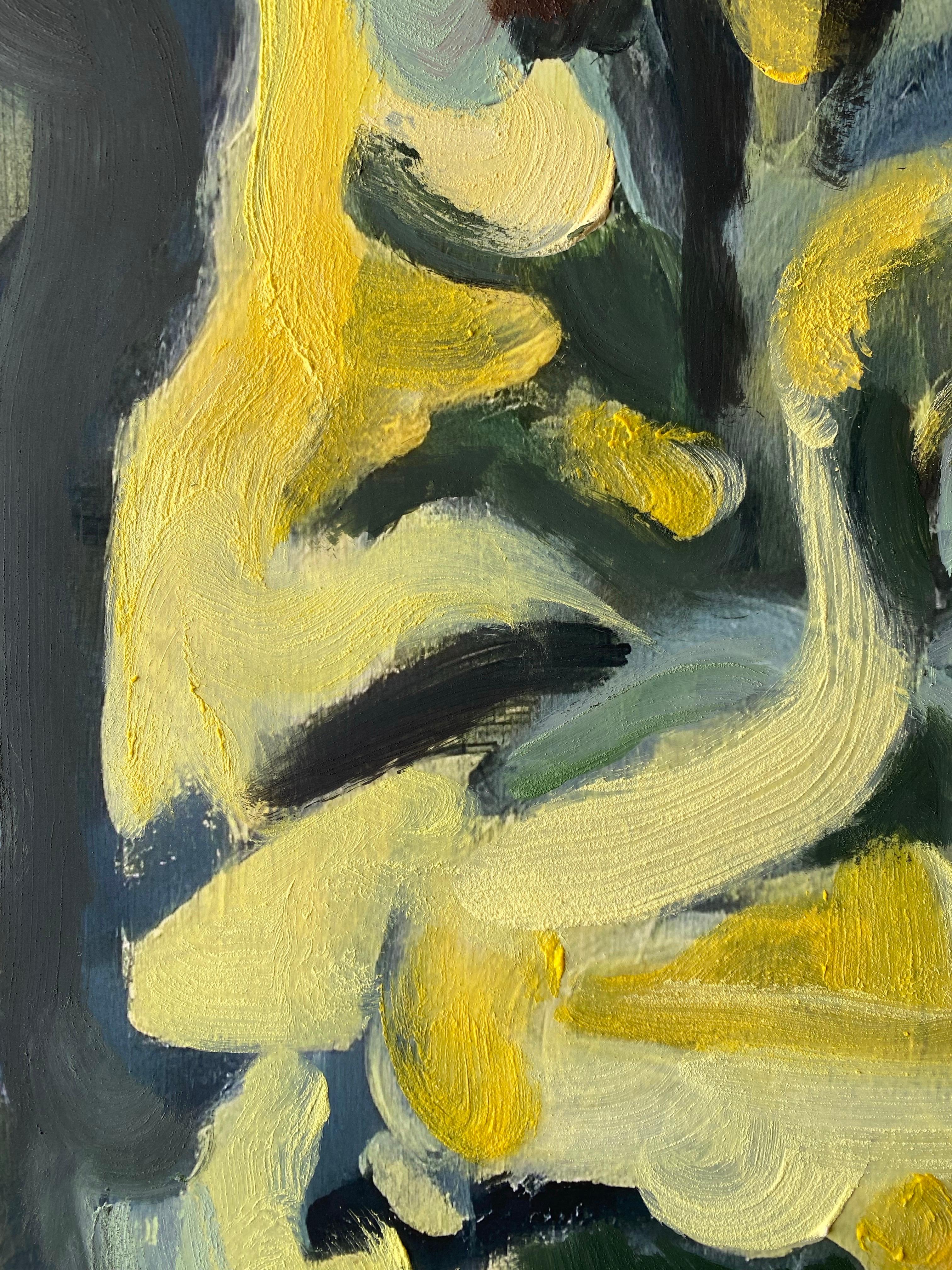 Hand-Painted Limited Edition #2-Lime Trees in Yellow-British Awarded Artist For Sale 6