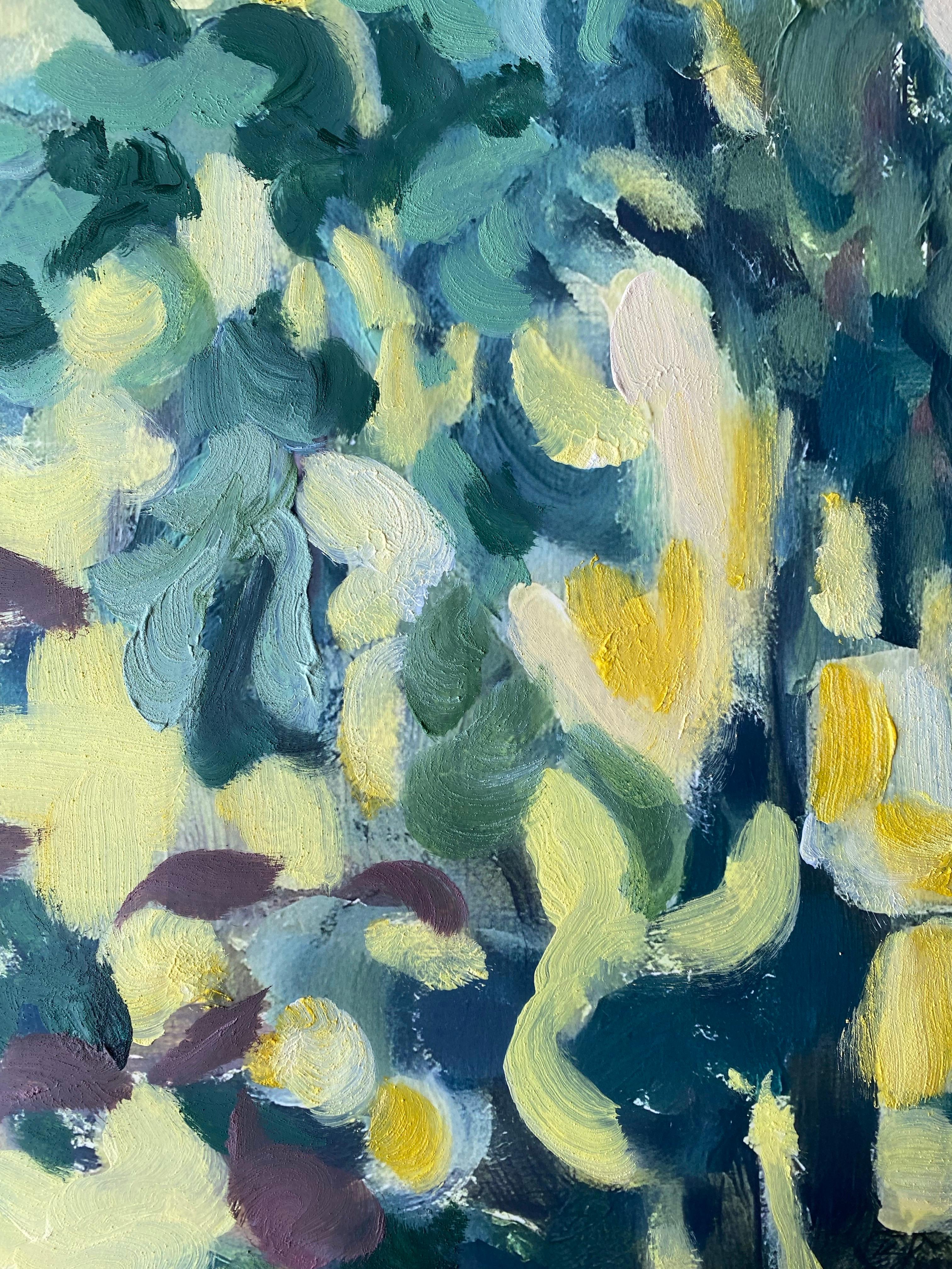 Hand-Painted Limited Edition #2-Lime Trees in Yellow-British Awarded Artist For Sale 7