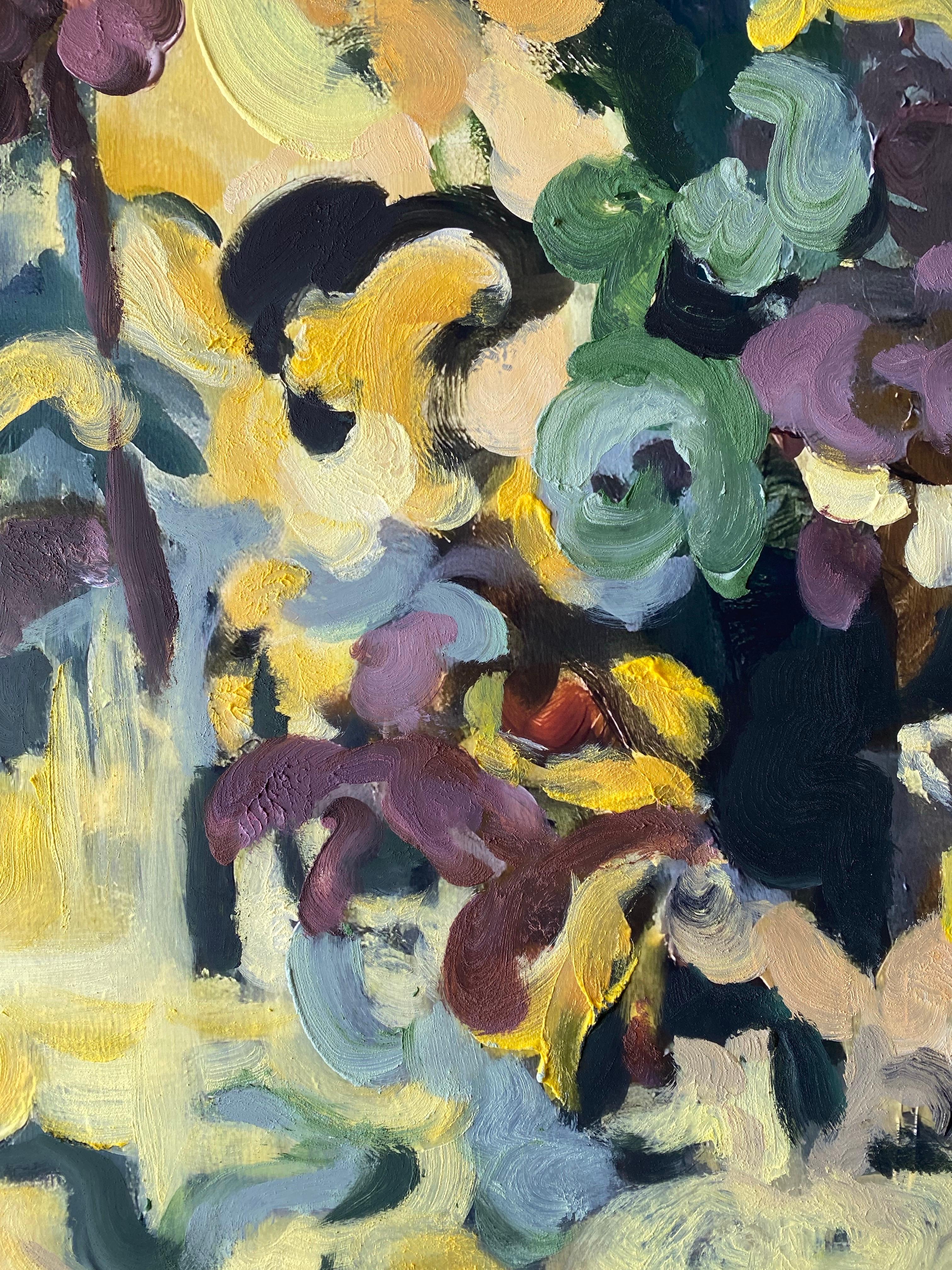 This stunning hand painted Edition is an one-off, oil hand-painted by the artist , signed at front and on the back label too; each proof is 80% hand painted andby Shizico Yi, because the nature of hand mixed oil, colours are to be slightly vary on