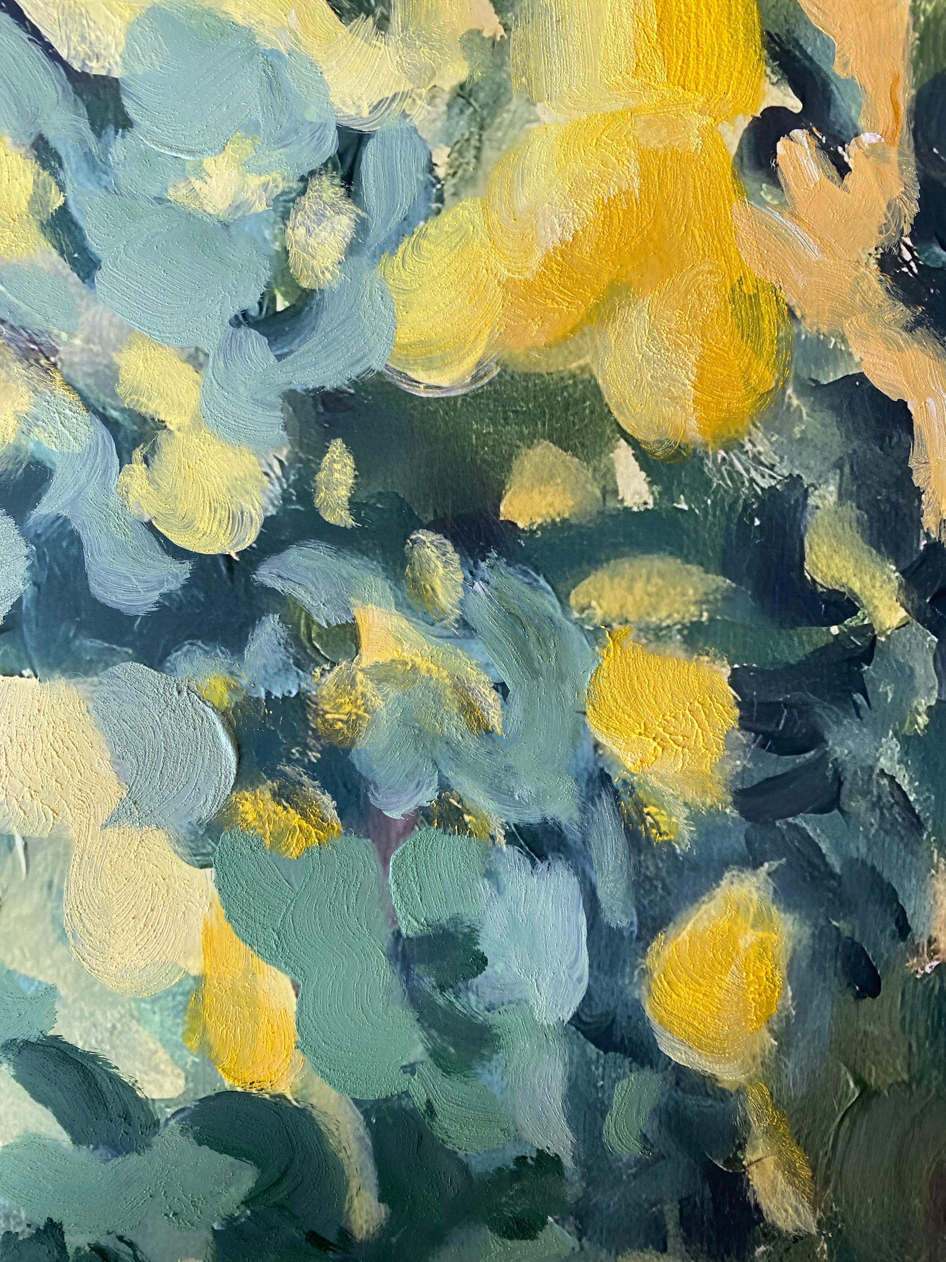 Hand-Painted Limited Edition #2-Lime Trees in Yellow-British Awarded Artist For Sale 9