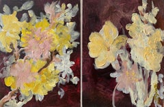 Dittico originale-Artista britannico premiato-Impasto, olio-Serie Gardin d'Hiver