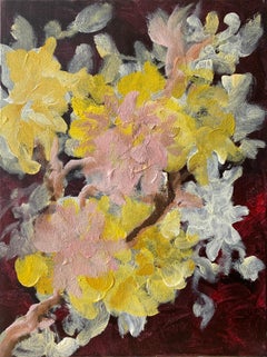 Original Diptychon-British Awarded Artist-Impasto, Öl-Jardin d'Hiver Series