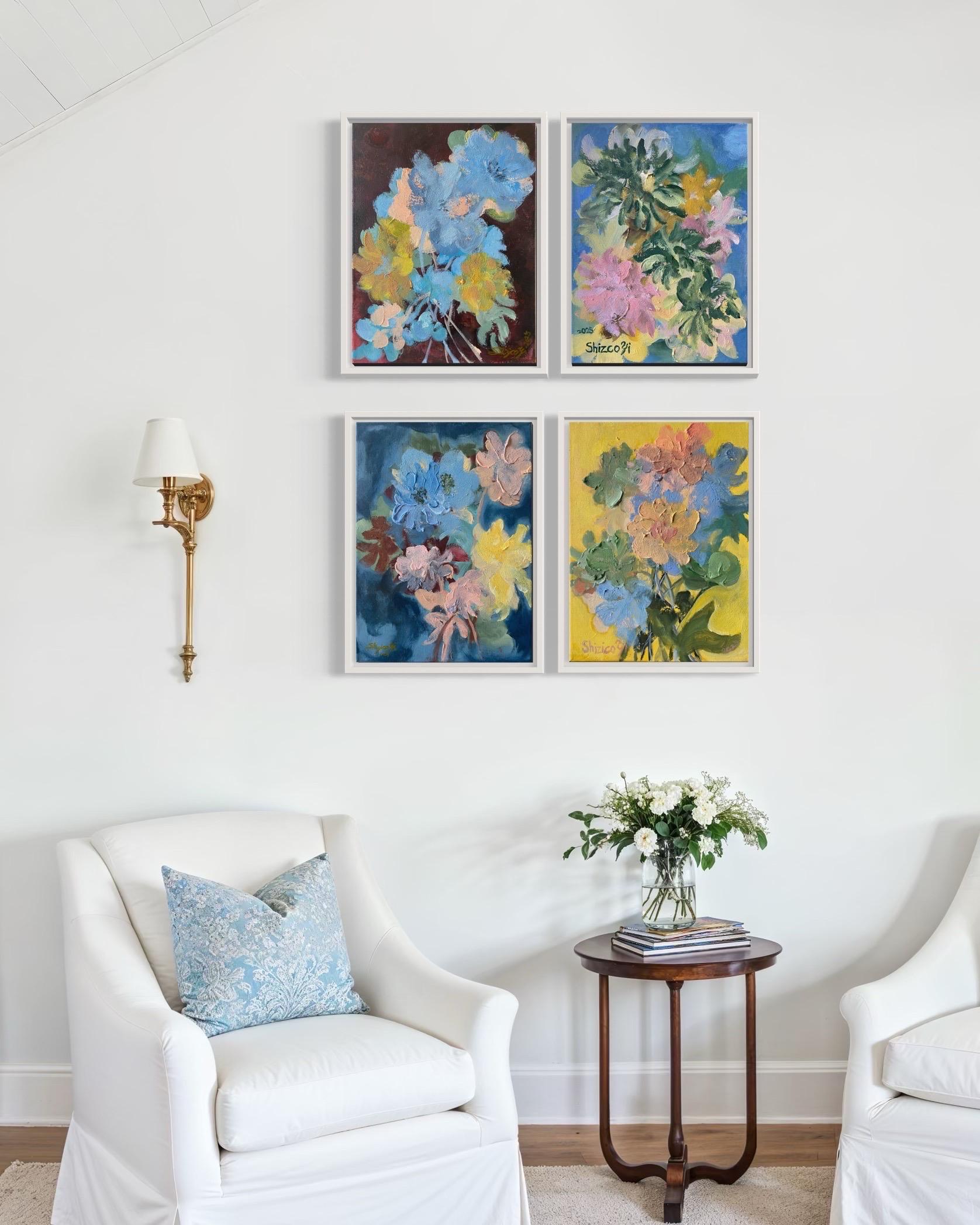 Quartetto originale di Jardin d'Hiver--Impasto-British Awarded Artist-Impression - Painting di Shizico Yi