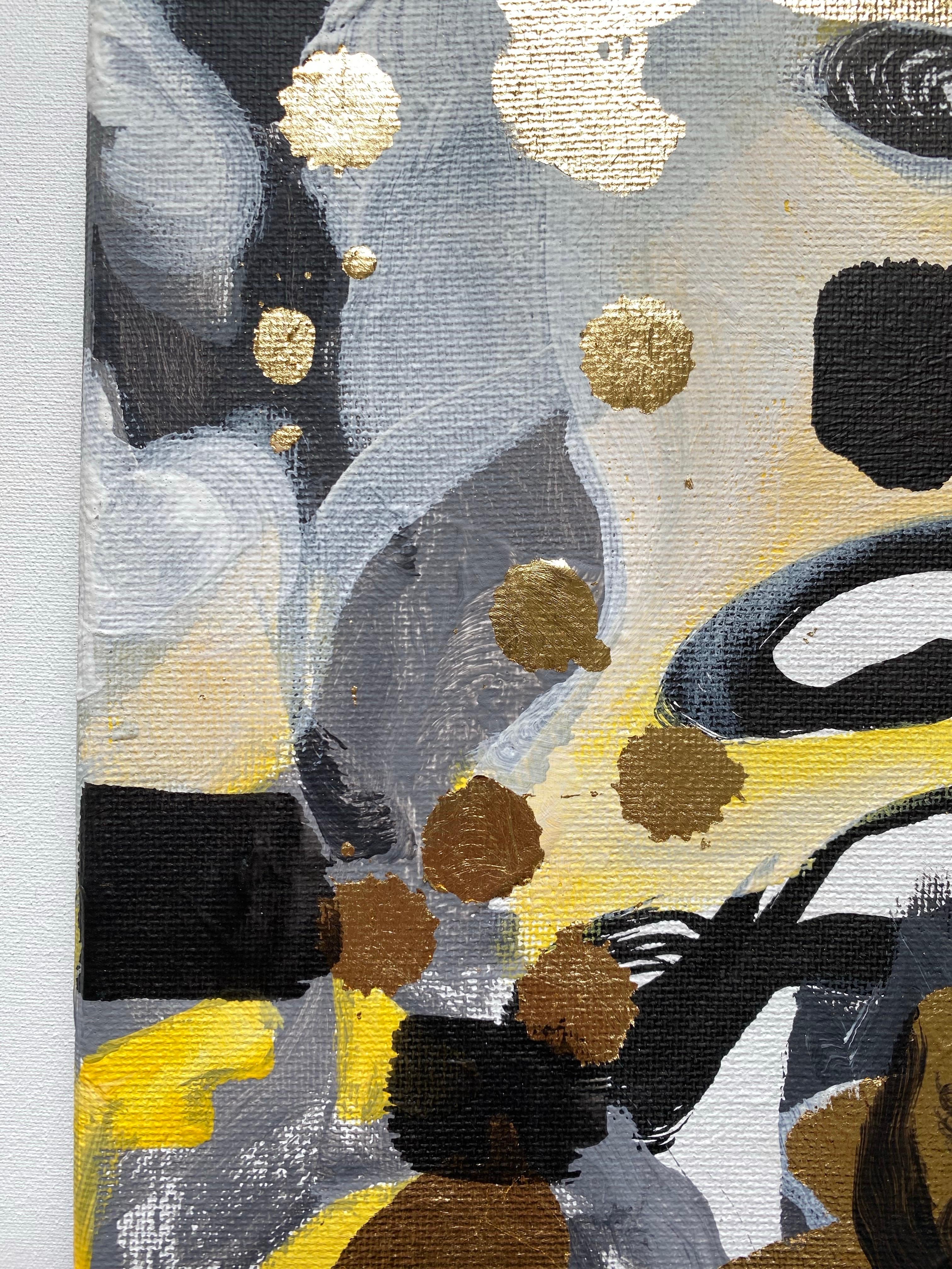 Set originale-Nostalgia-British Awarded-Inchiostro a foglia d'oro su tela-DrawingTimeSeries in vendita 9