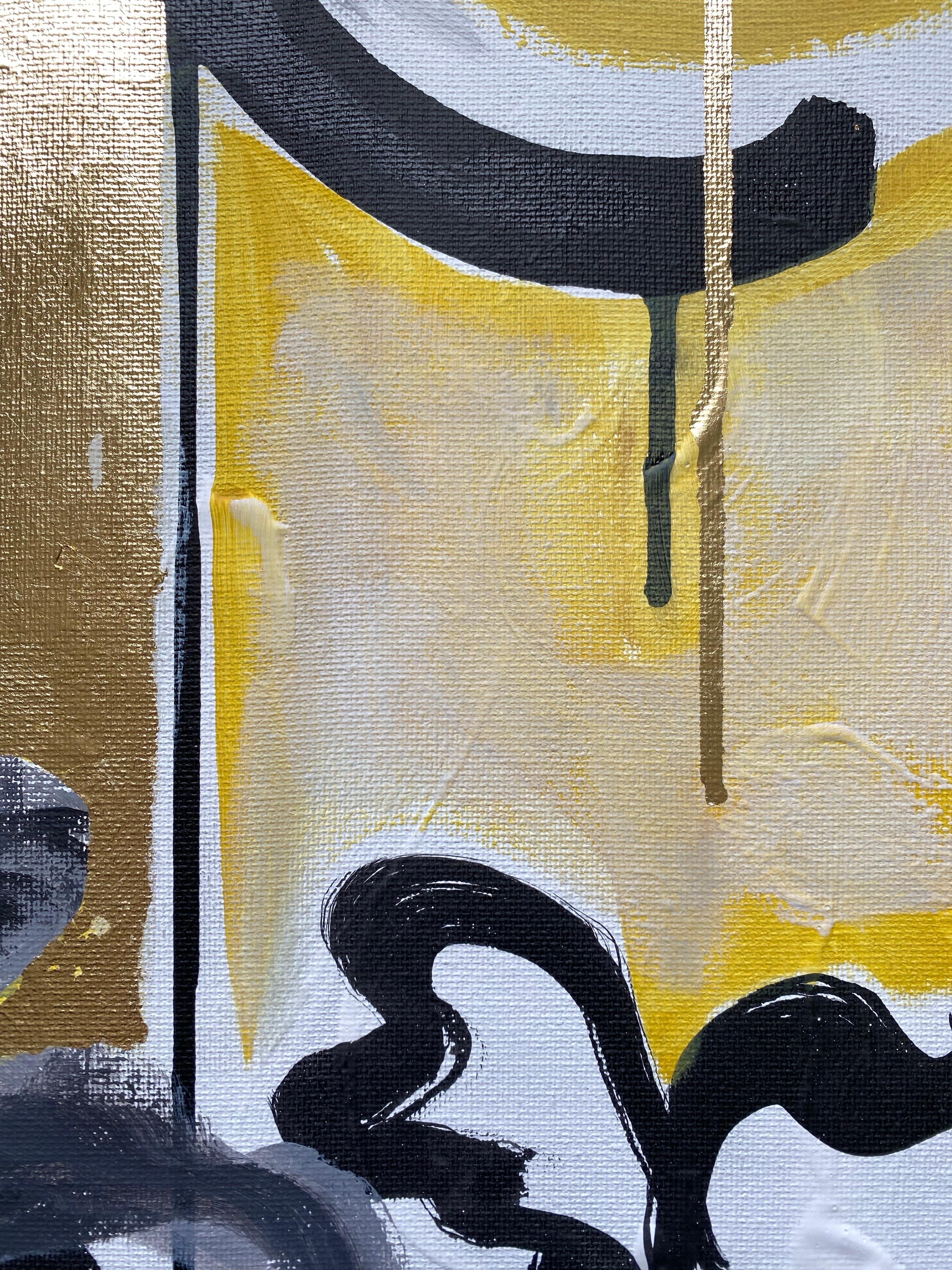 Set originale-Nostalgia-British Awarded-Inchiostro a foglia d'oro su tela-DrawingTimeSeries in vendita 8