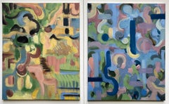 Original Diptych-Spring Duet-British Awarded Artist-Abstract-Contemporary UK
