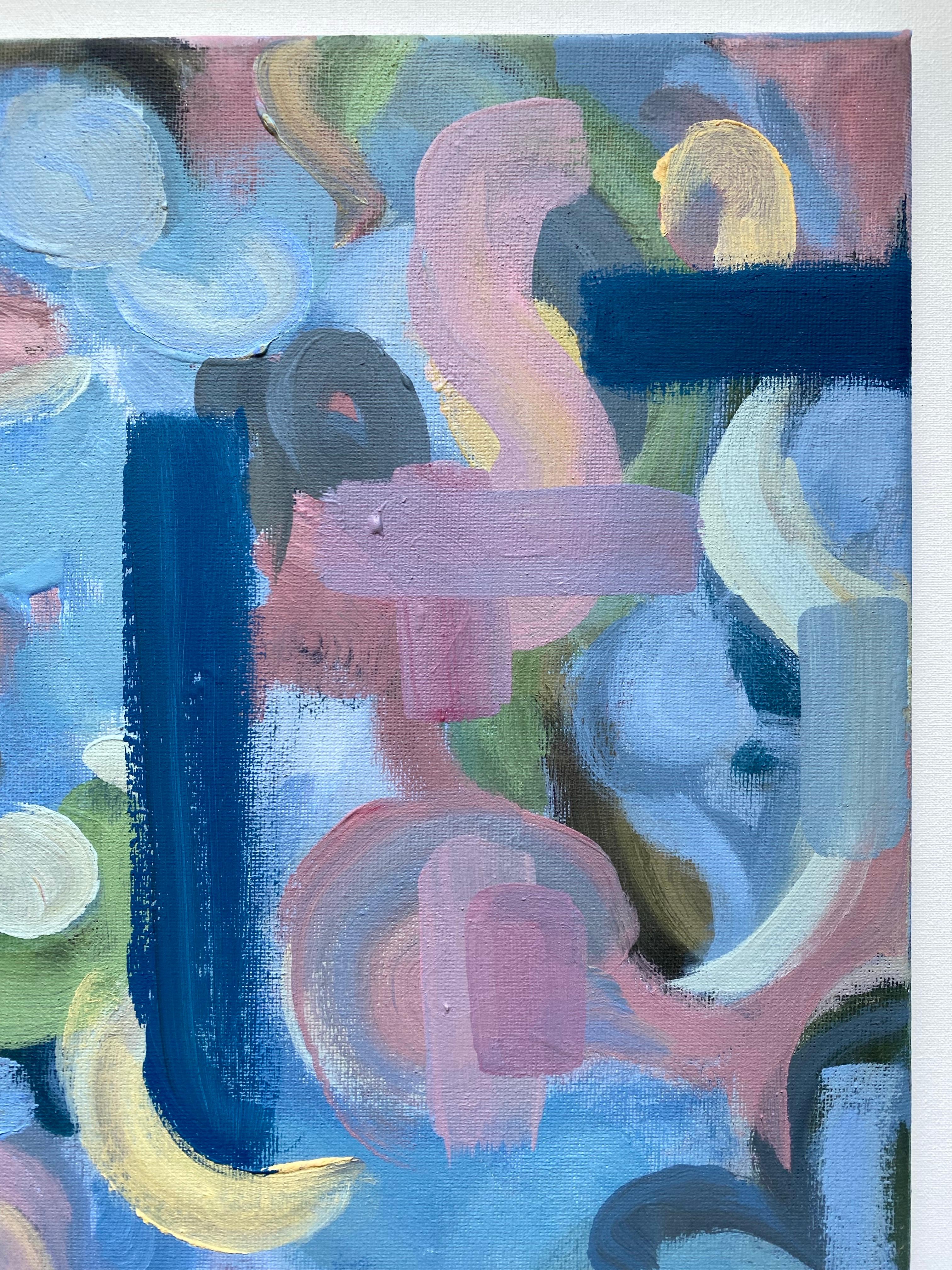 Dittico originale-Duetto di primavera-Artista britannico premiato-Abstract-Contemporaneo Regno Unito - Abstract Painting Grigio di Shizico Yi