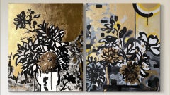 Set originale-Nostalgia-British Awarded-Inchiostro a foglia d'oro su tela-DrawingTimeSeries