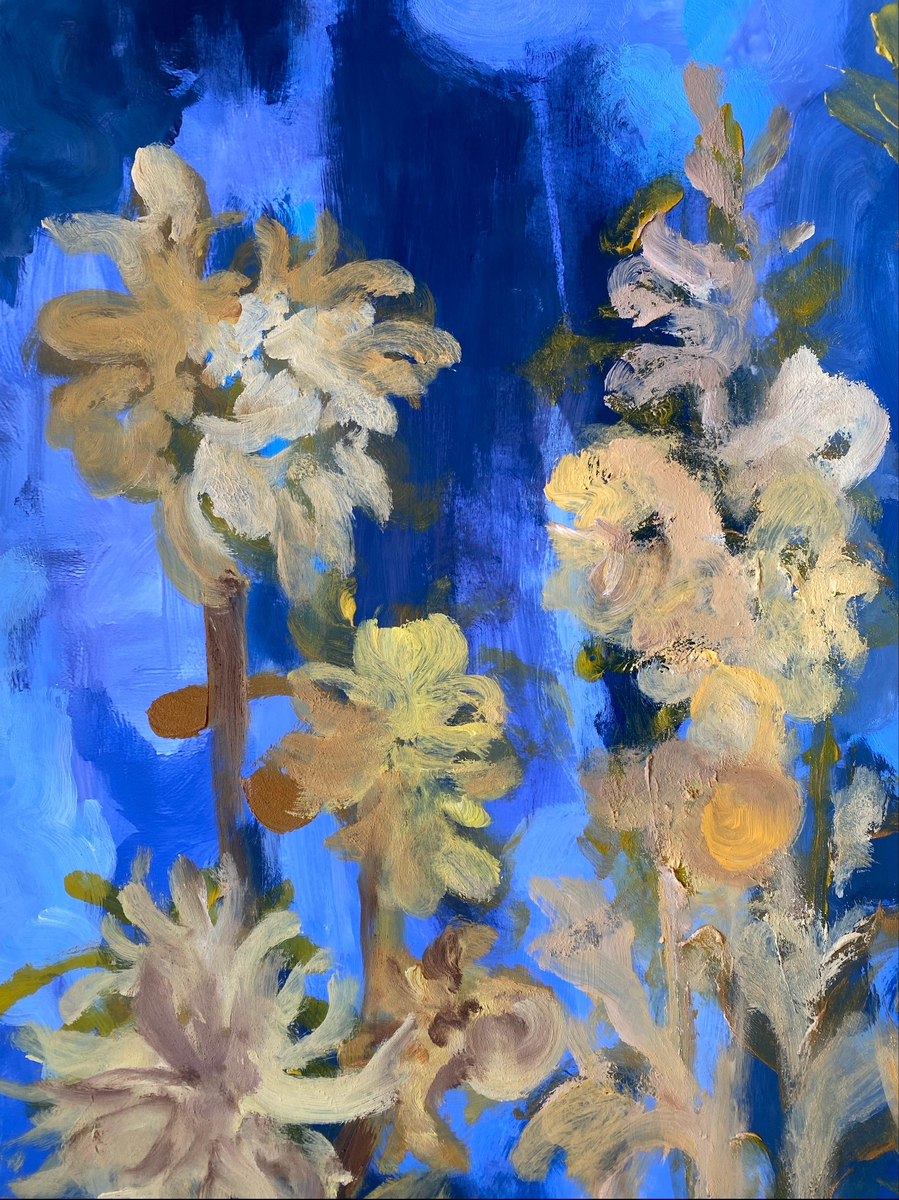 Prueba de artista única grande pintada a mano-Florecimiento nocturno de verano-Artista británico galardonado en venta 11