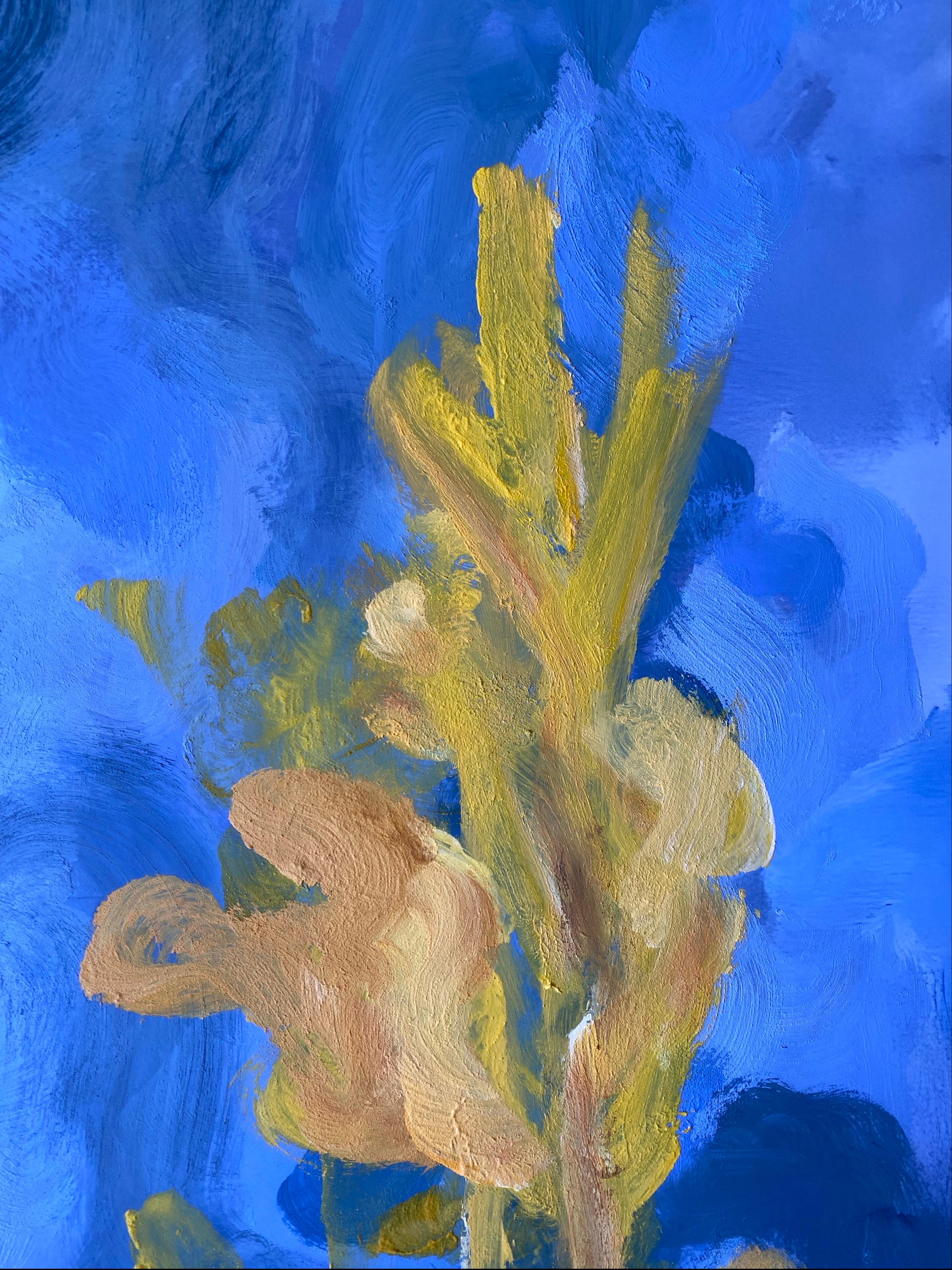 Prueba de artista única grande pintada a mano-Florecimiento nocturno de verano-Artista británico galardonado en venta 9