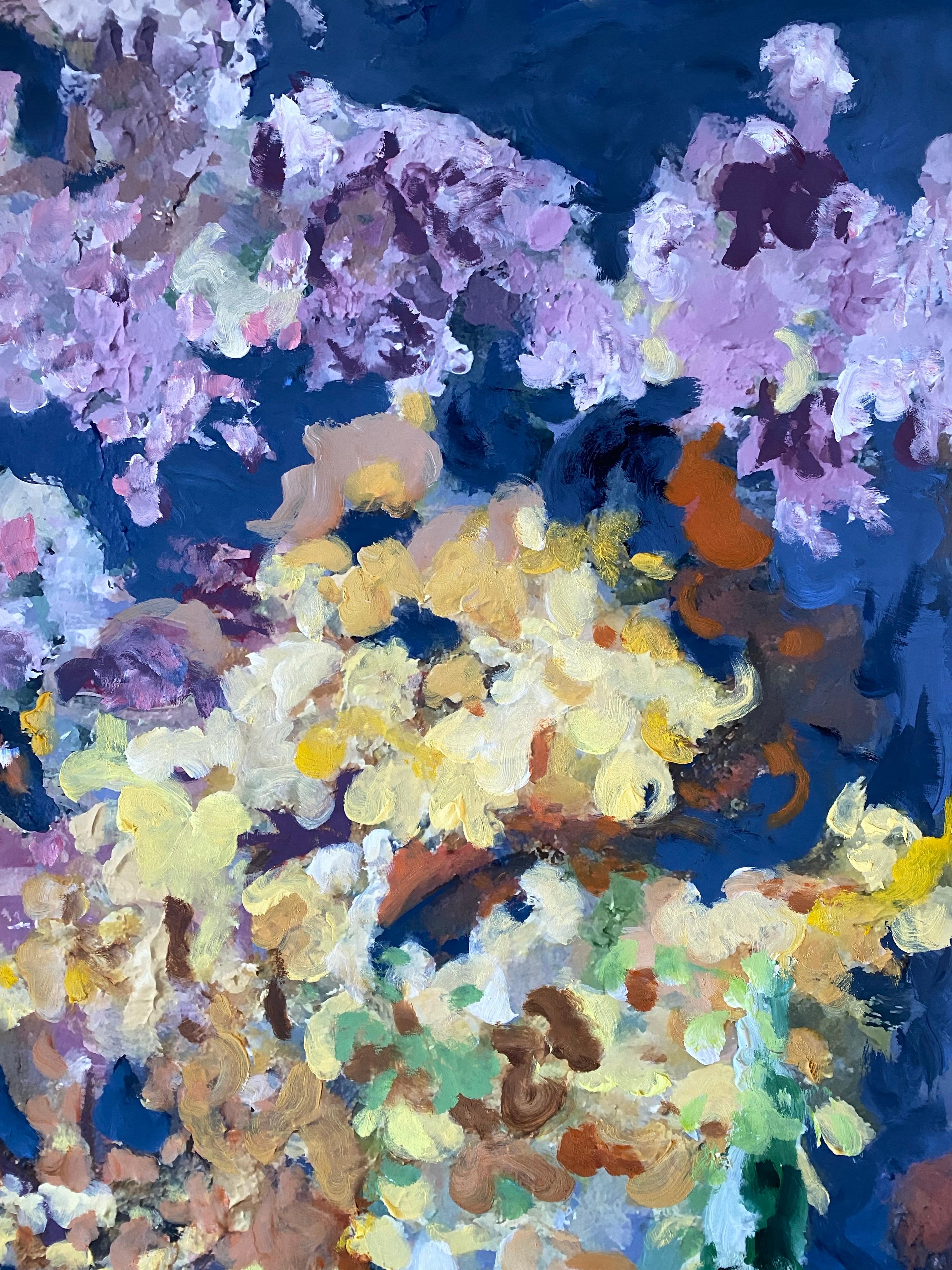 Hand painted-Sunshine Factory Large Limited edition #3-British awarded artist - Abstract Impressionist Painting by Shizico Yi