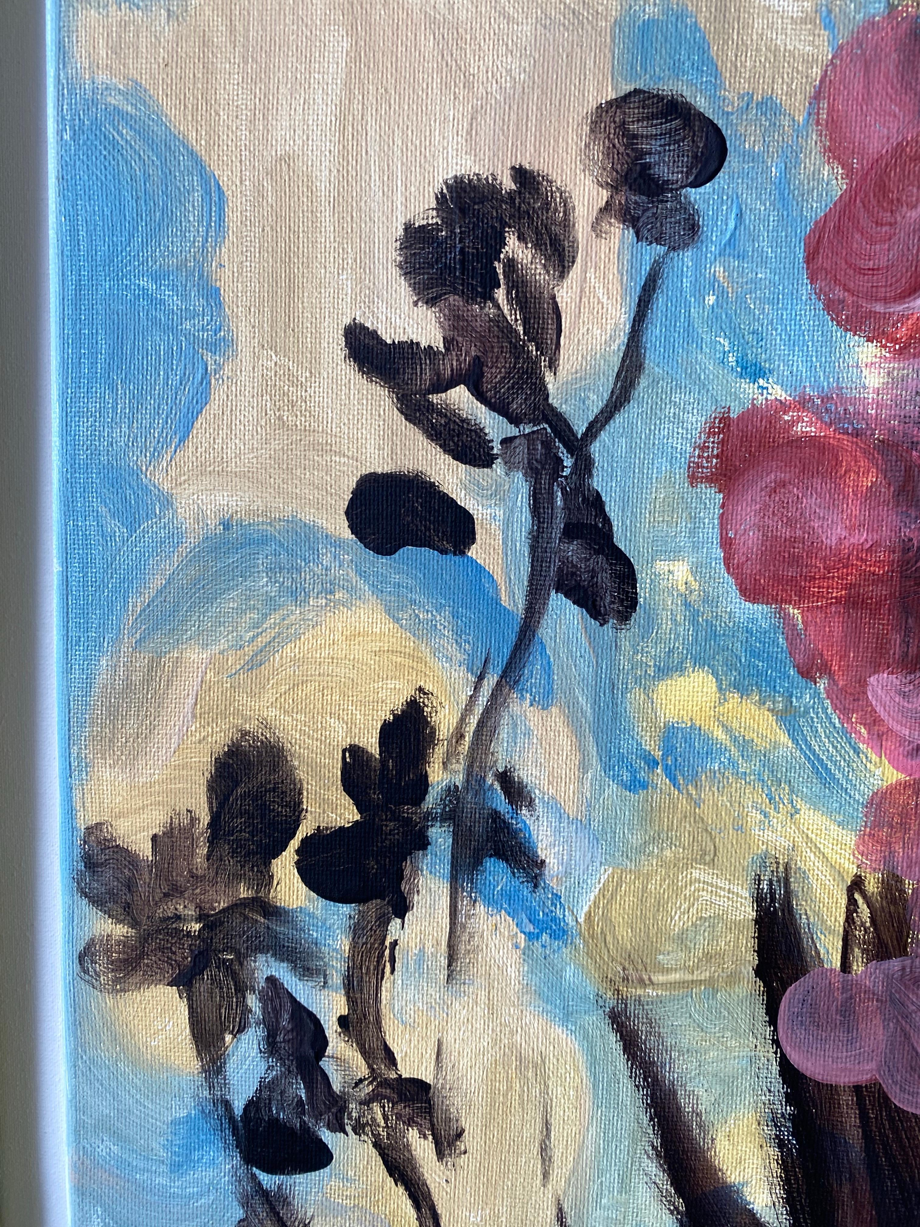 Original Set-Dahlias, Gladiolus in Bloom-Brit Awarded Artist-Abstract Expression For Sale 7