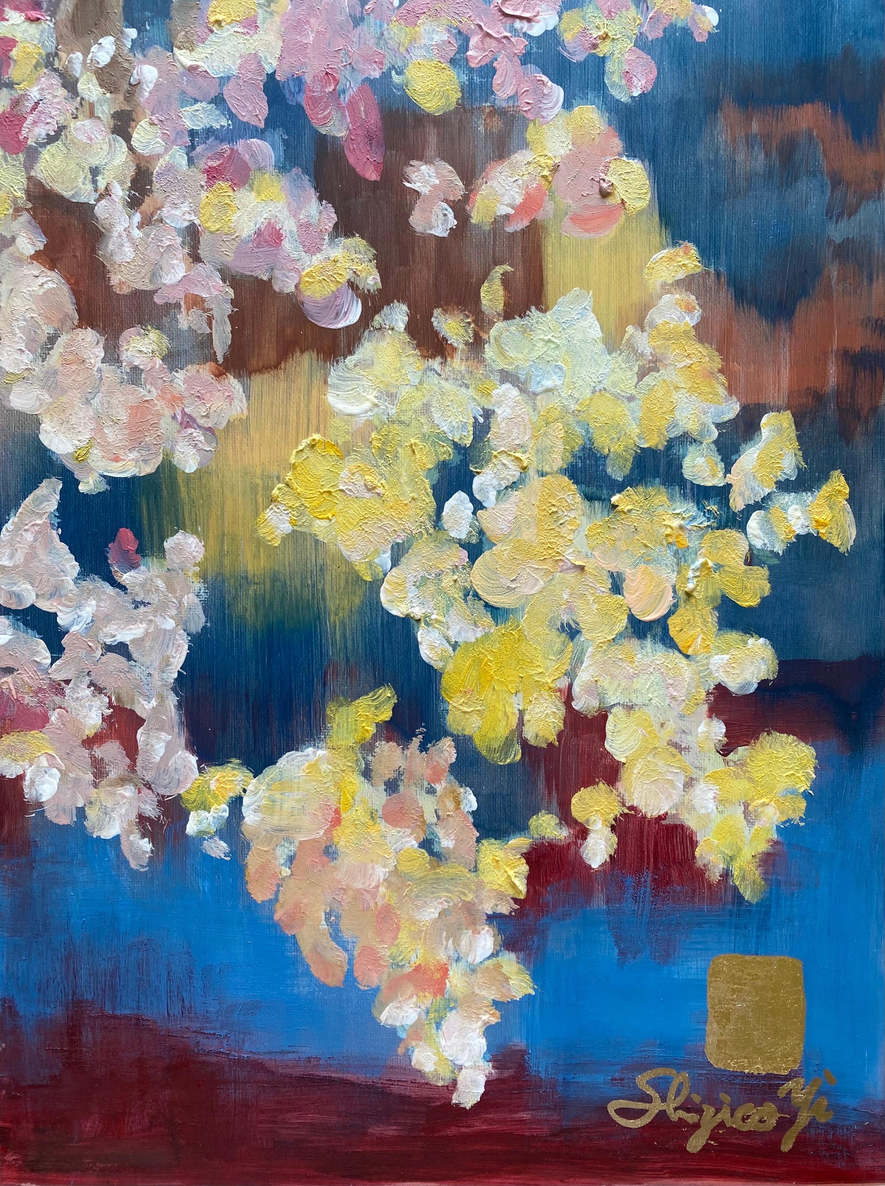 Abstract Print di Shizico Yi - London Sakura-Ha dipinto a mano il punto culminante-Artista britannico premiato-Edizione limitata #3