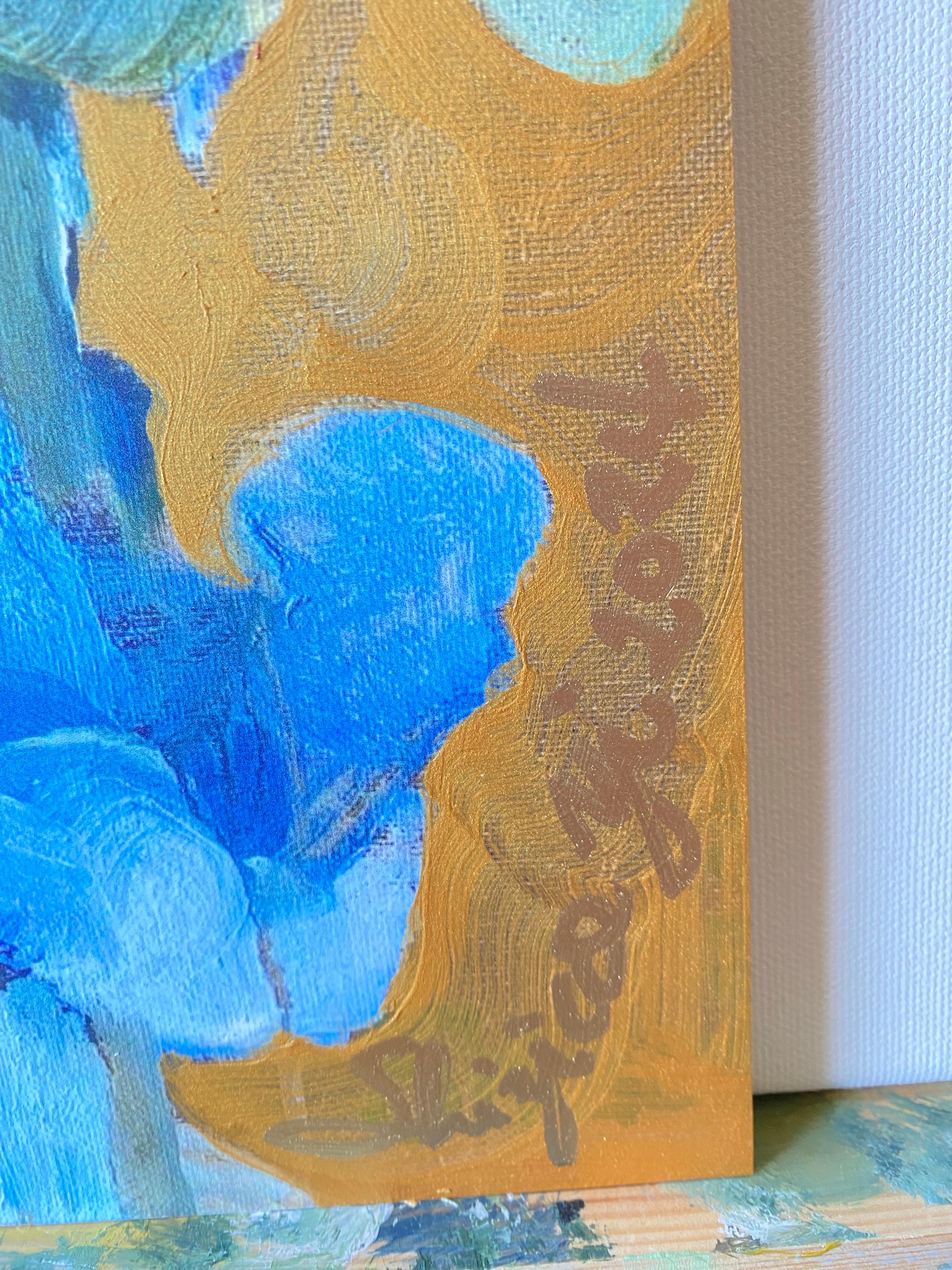 Dipinto a mano in edizione limitata#1, Campane magiche illuminate dal sole d'oro-Artista britannico premiato in vendita 2