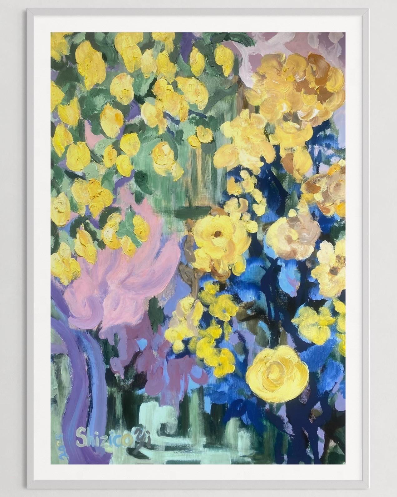 Prova d'artista dipinta a mano-Lemon Rose Cottage-Artista britannico premiato-Grande pezzo unico in vendita 7