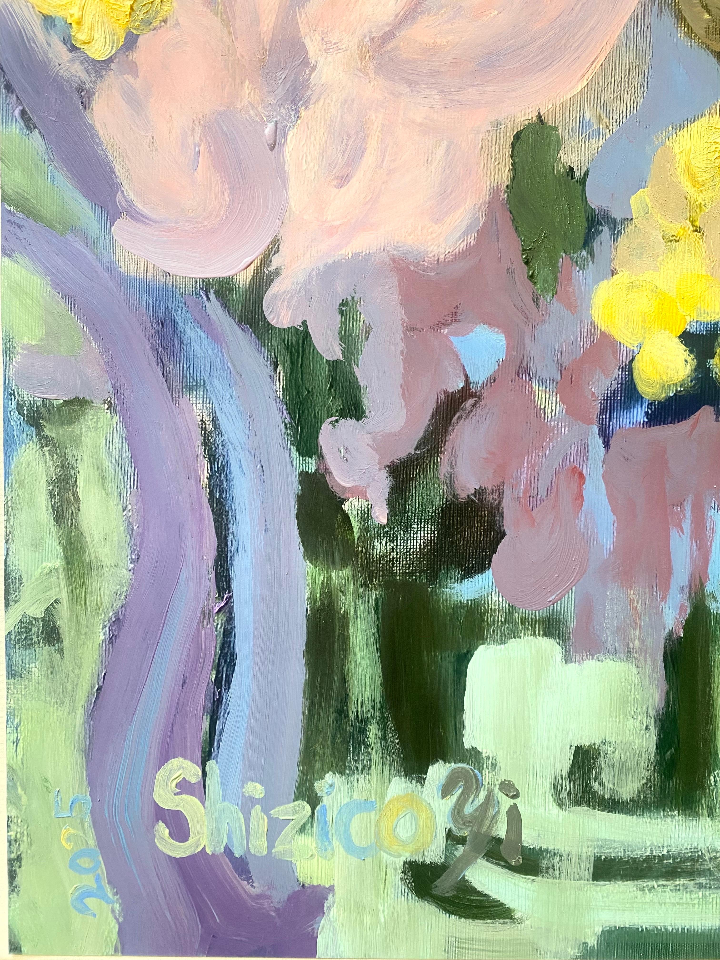 Prova d'artista dipinta a mano-Lemon Rose Cottage-Artista britannico premiato-Grande pezzo unico in vendita 3