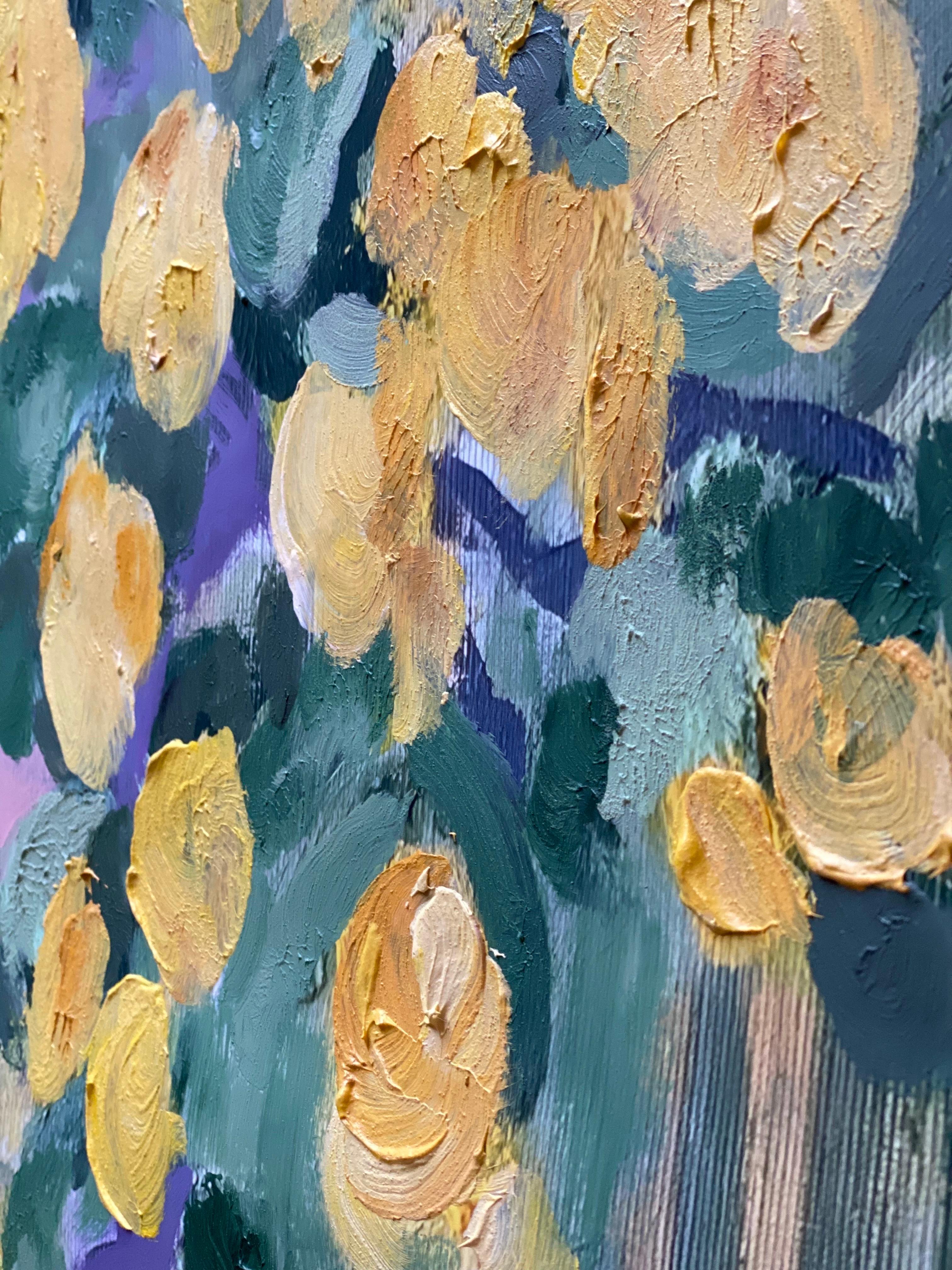 Prova d'artista dipinta a mano-Lemon Rose Cottage-Artista britannico premiato-Grande pezzo unico in vendita 6