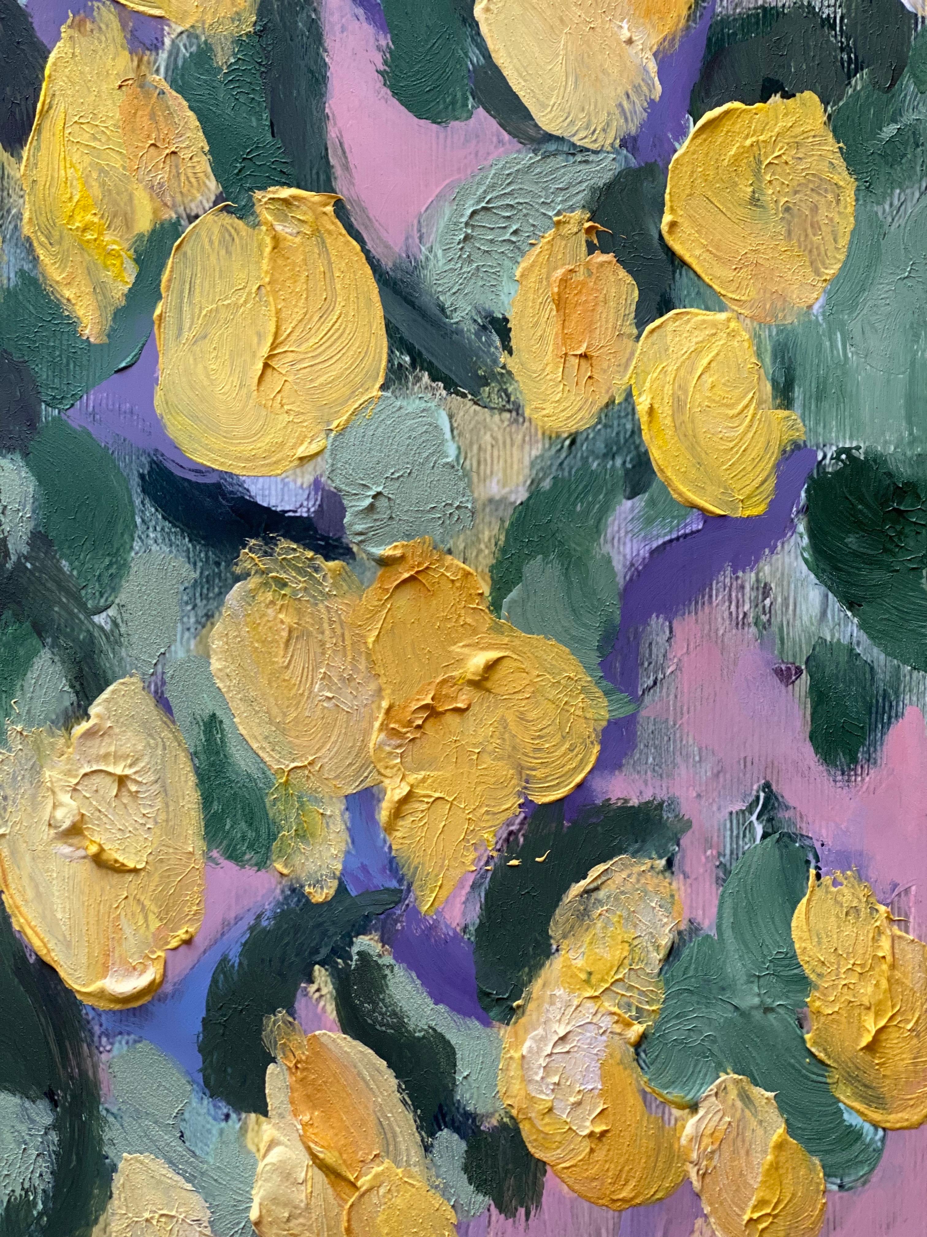 Prova d'artista dipinta a mano-Lemon Rose Cottage-Artista britannico premiato-Grande pezzo unico in vendita 9